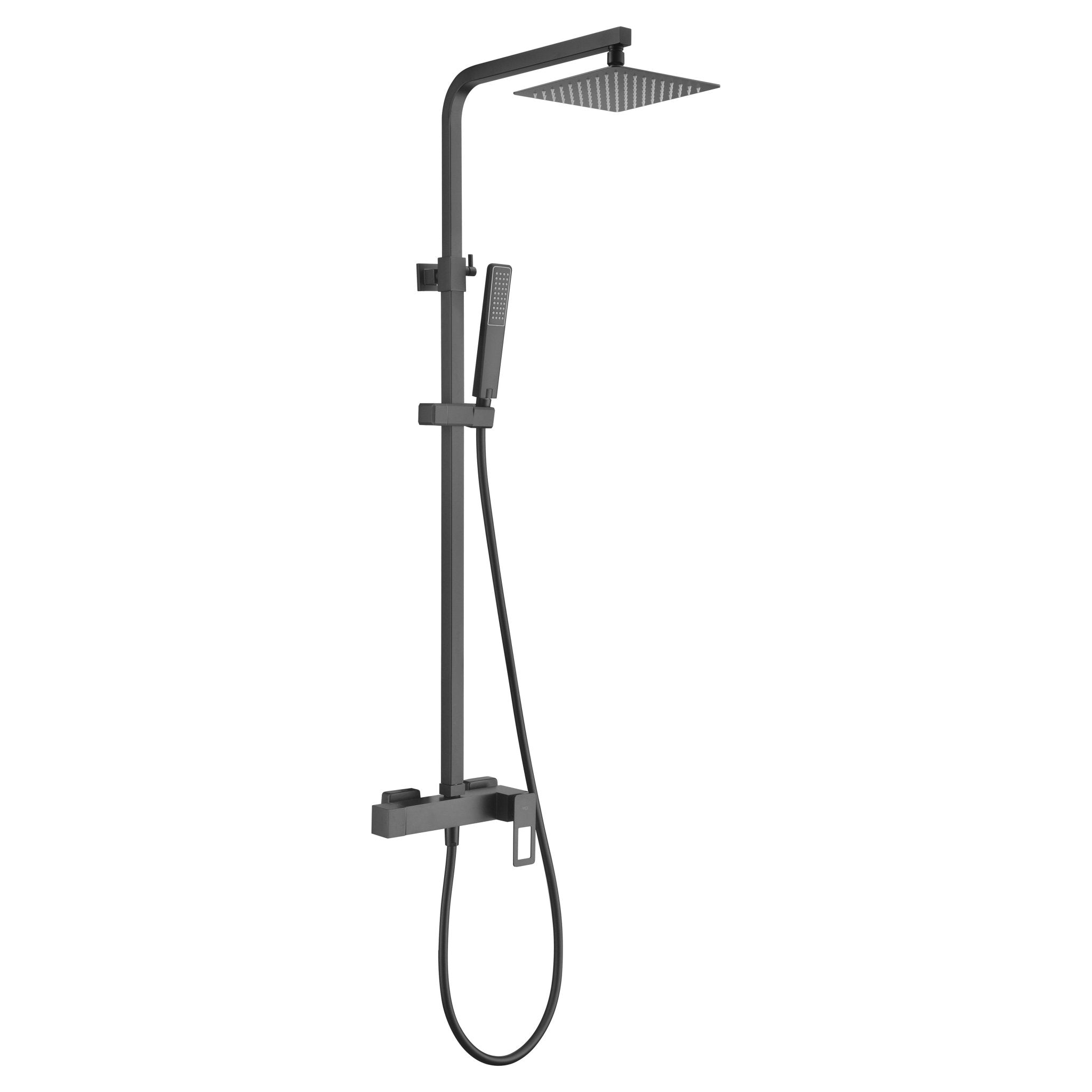 Imex - Conjunto de ducha monomando Suecia negro mate - BricoandPool