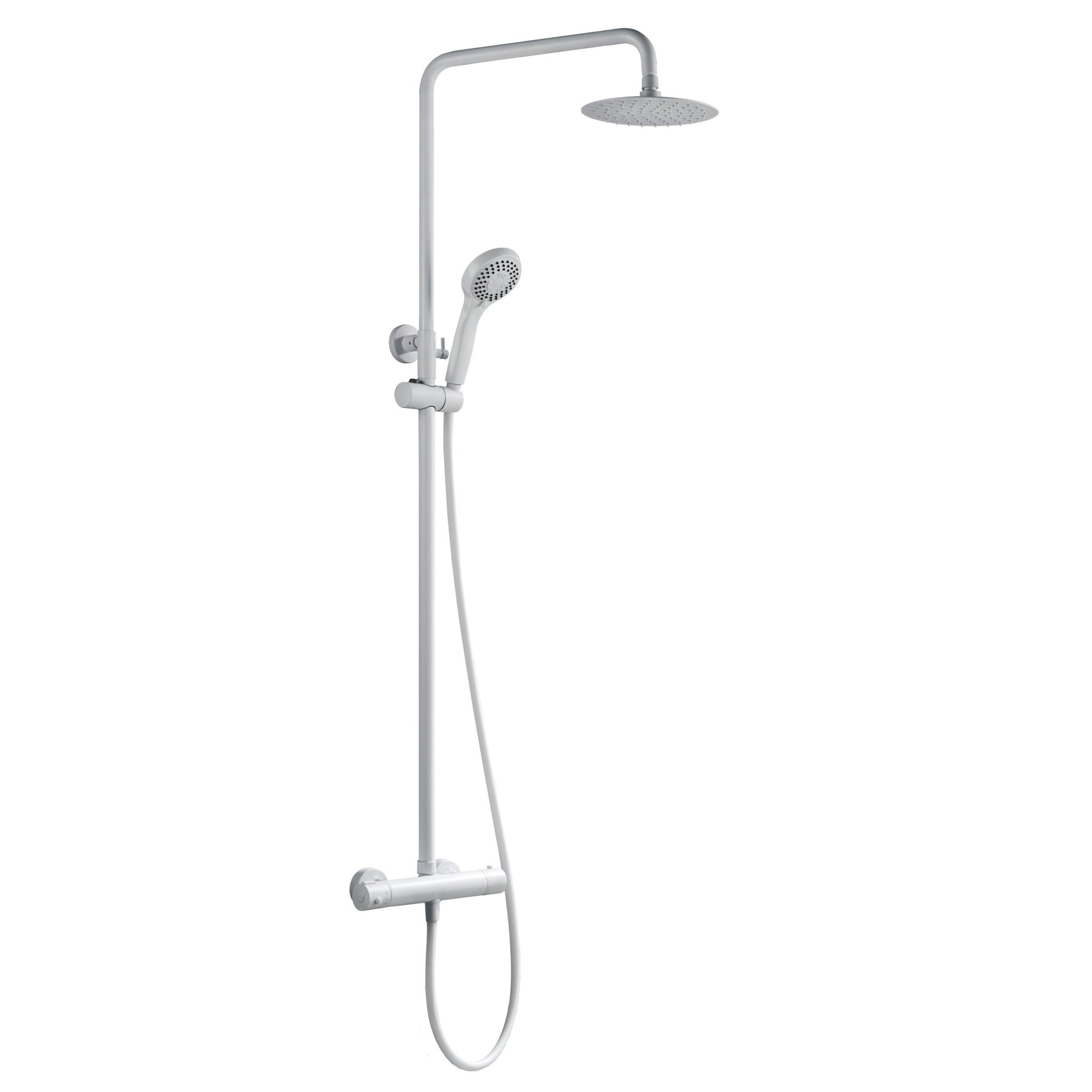 Imex - Conjunto de ducha termostático Kent blanco mate - BricoandPool