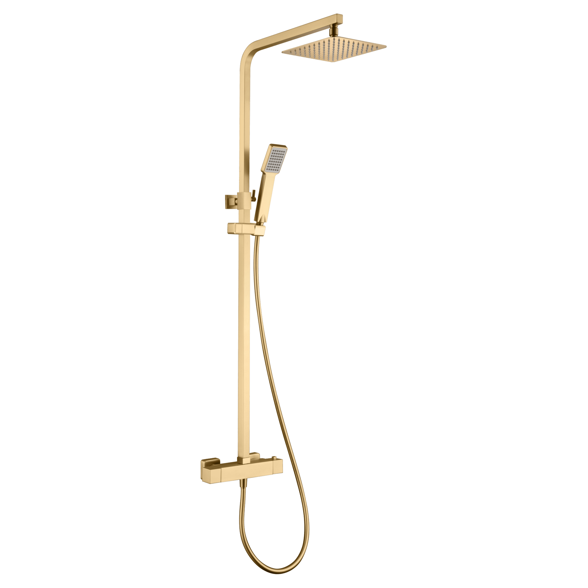 Imex - Conjunto de ducha termostático Vigo oro cepillado - BricoandPool