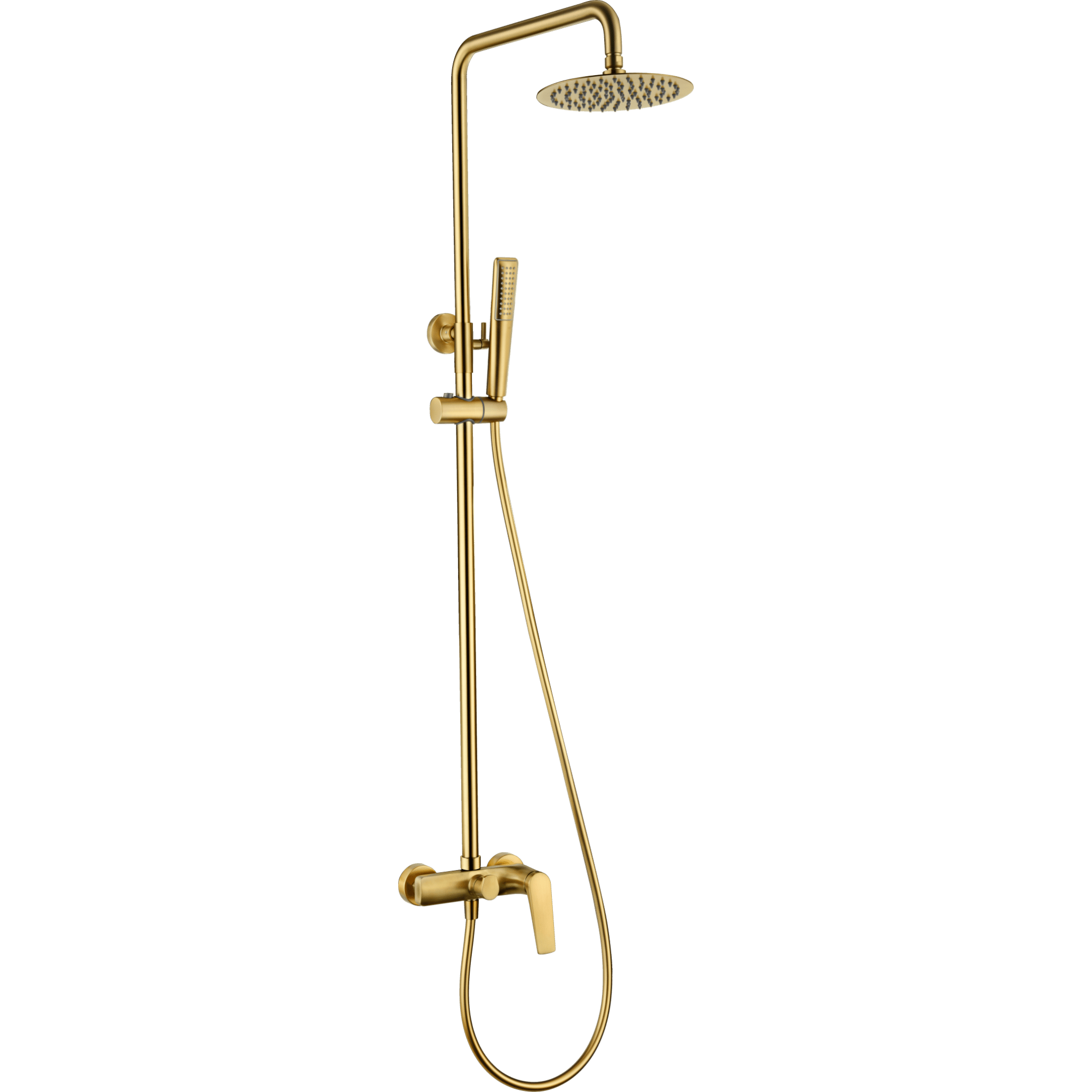 Imex - Conjunto ducha monomando Delos oro cepillado - BricoandPool