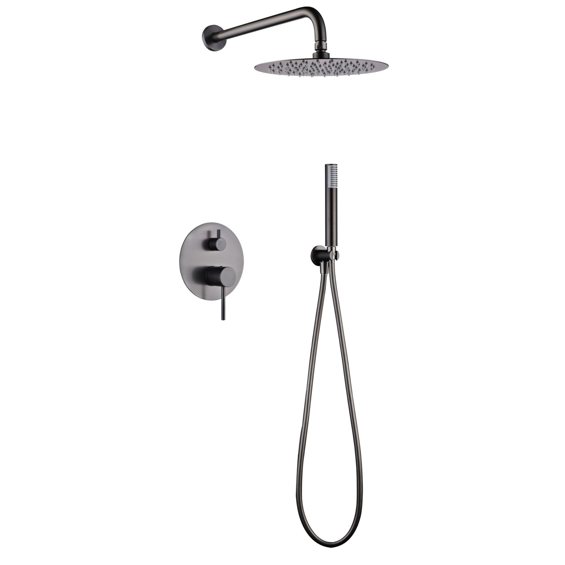 Imex - Conjunto ducha monomando empotrado Monza black gun metal - BricoandPool