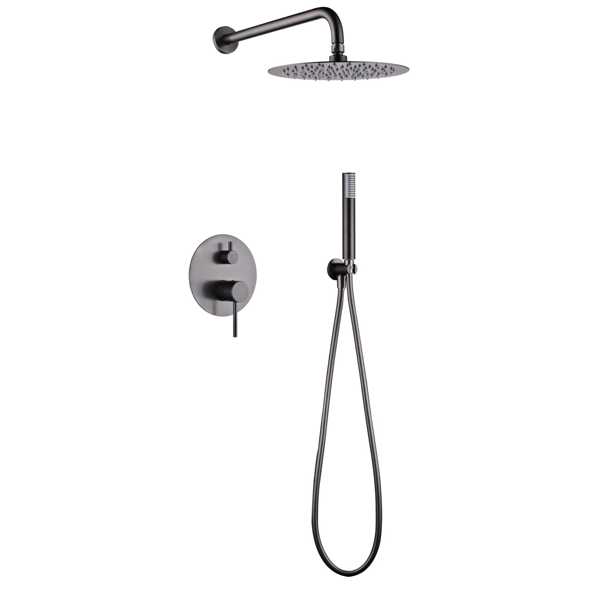 Imex - Conjunto ducha monomando empotrado Monza black gun metal - BricoandPool