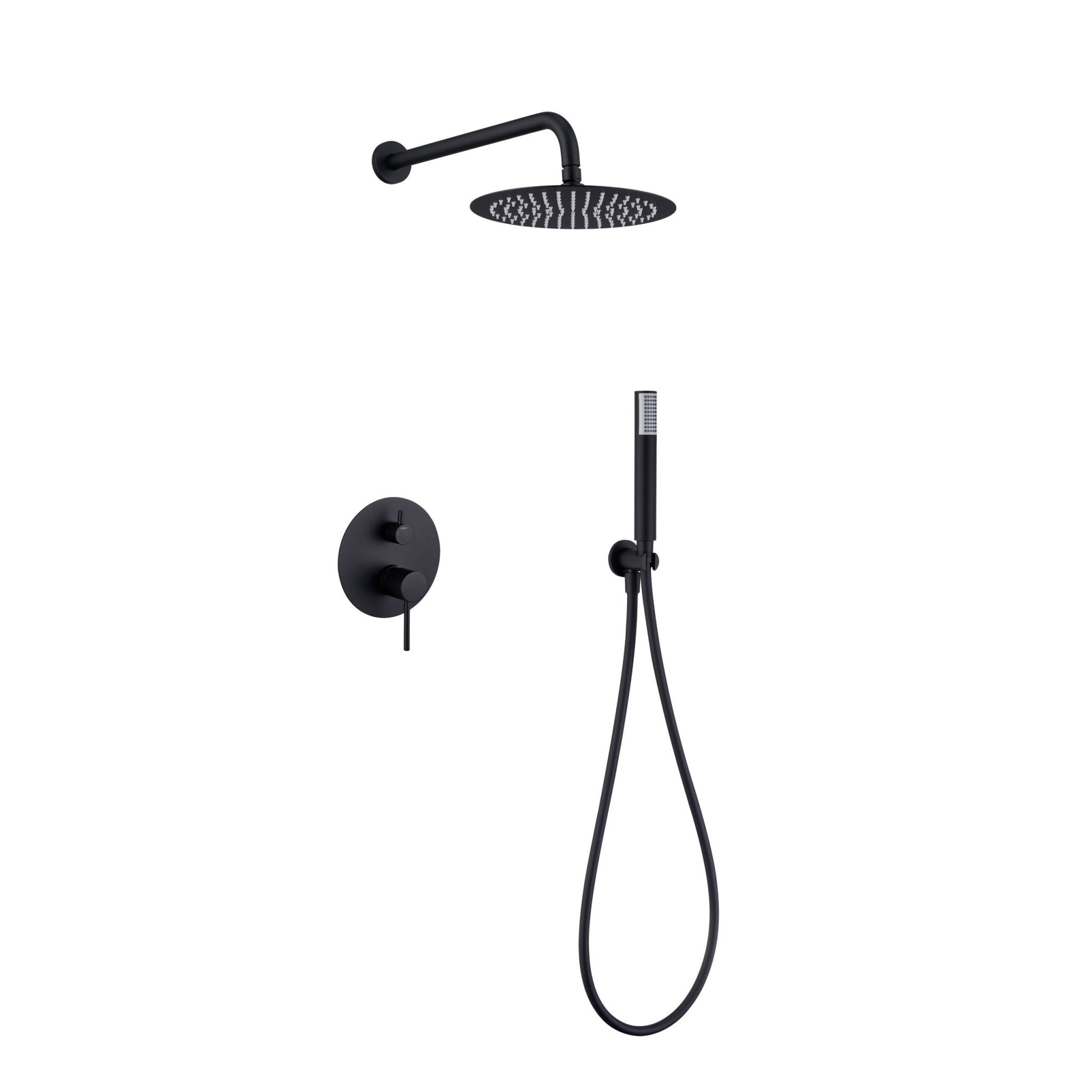 Imex - Conjunto ducha monomando empotrado Monza negro mate - BricoandPool