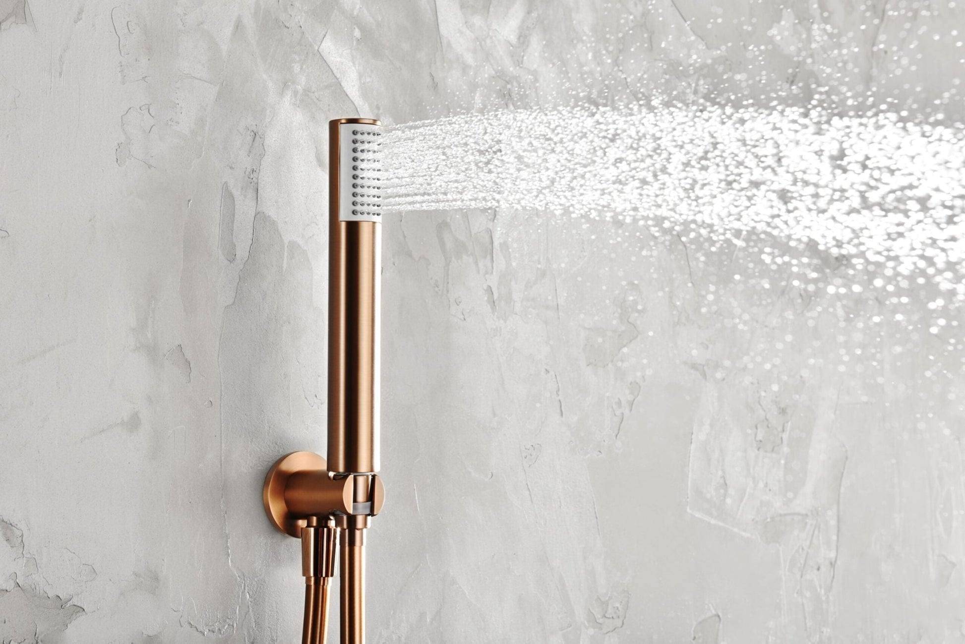 Imex - Conjunto ducha monomando empotrado Monza oro rosa cepillado - BricoandPool