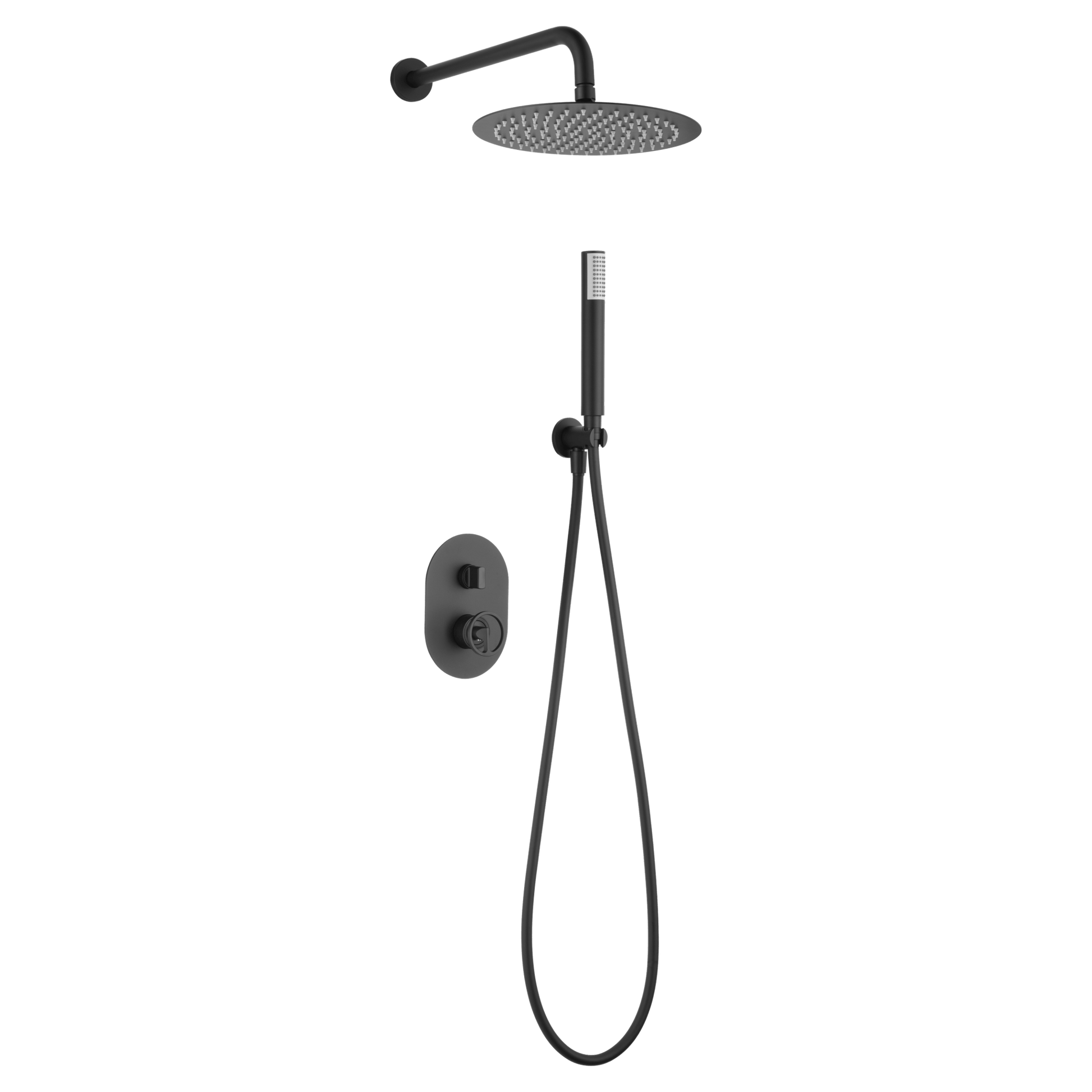 Imex - Conjunto ducha monomando empotrado Olimpo negro mate - BricoandPool
