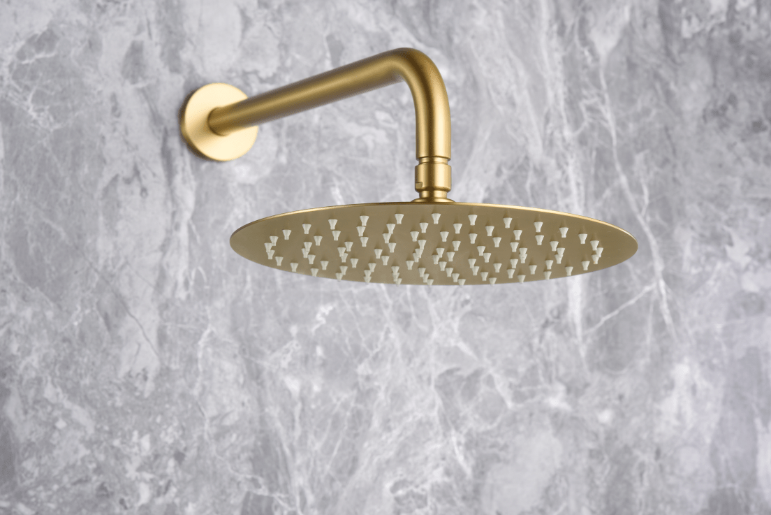 Imex - Conjunto ducha monomando empotrado Olimpo oro cepillado - BricoandPool