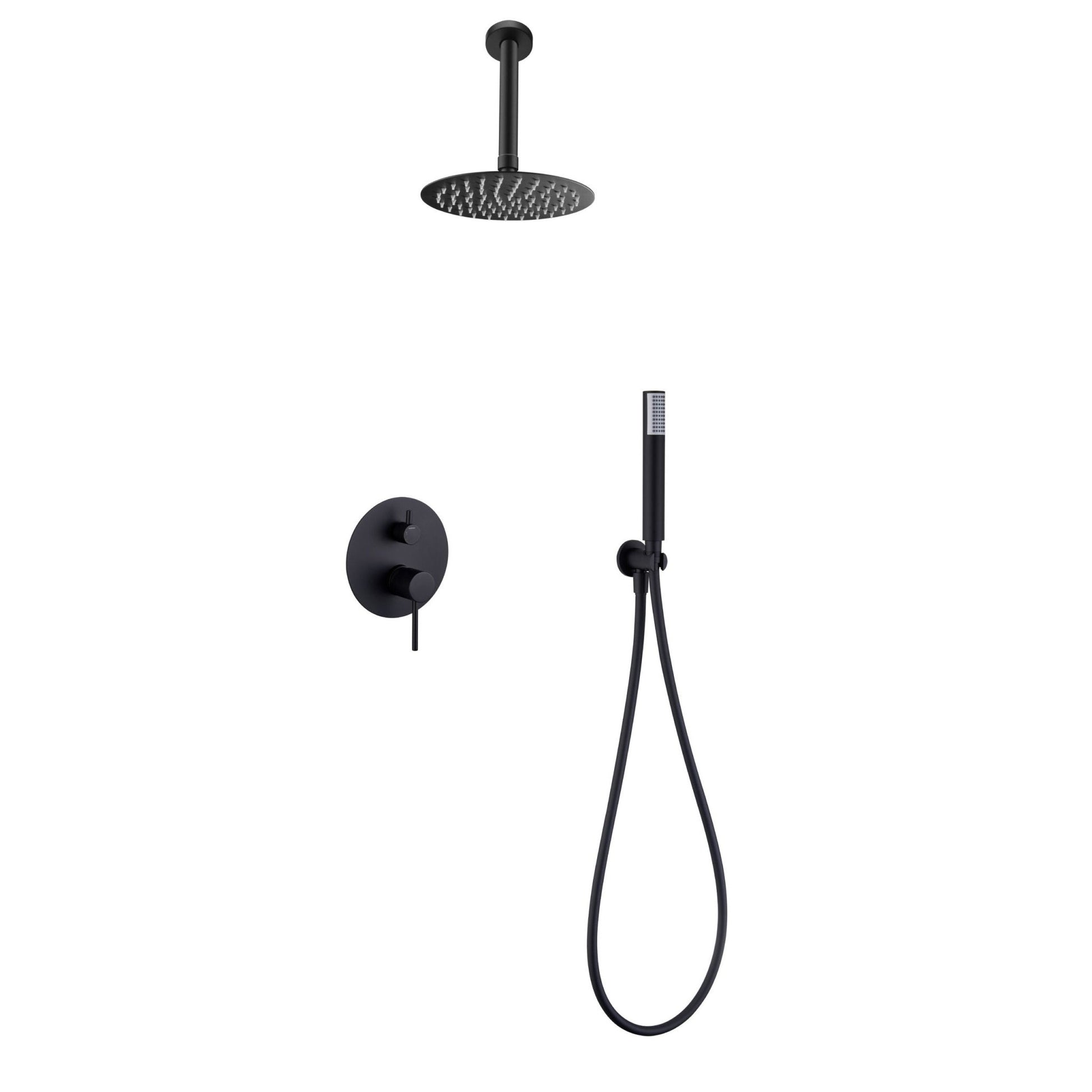 Imex - Conjunto ducha monomando empotrado Tívoli negro mate - BricoandPool