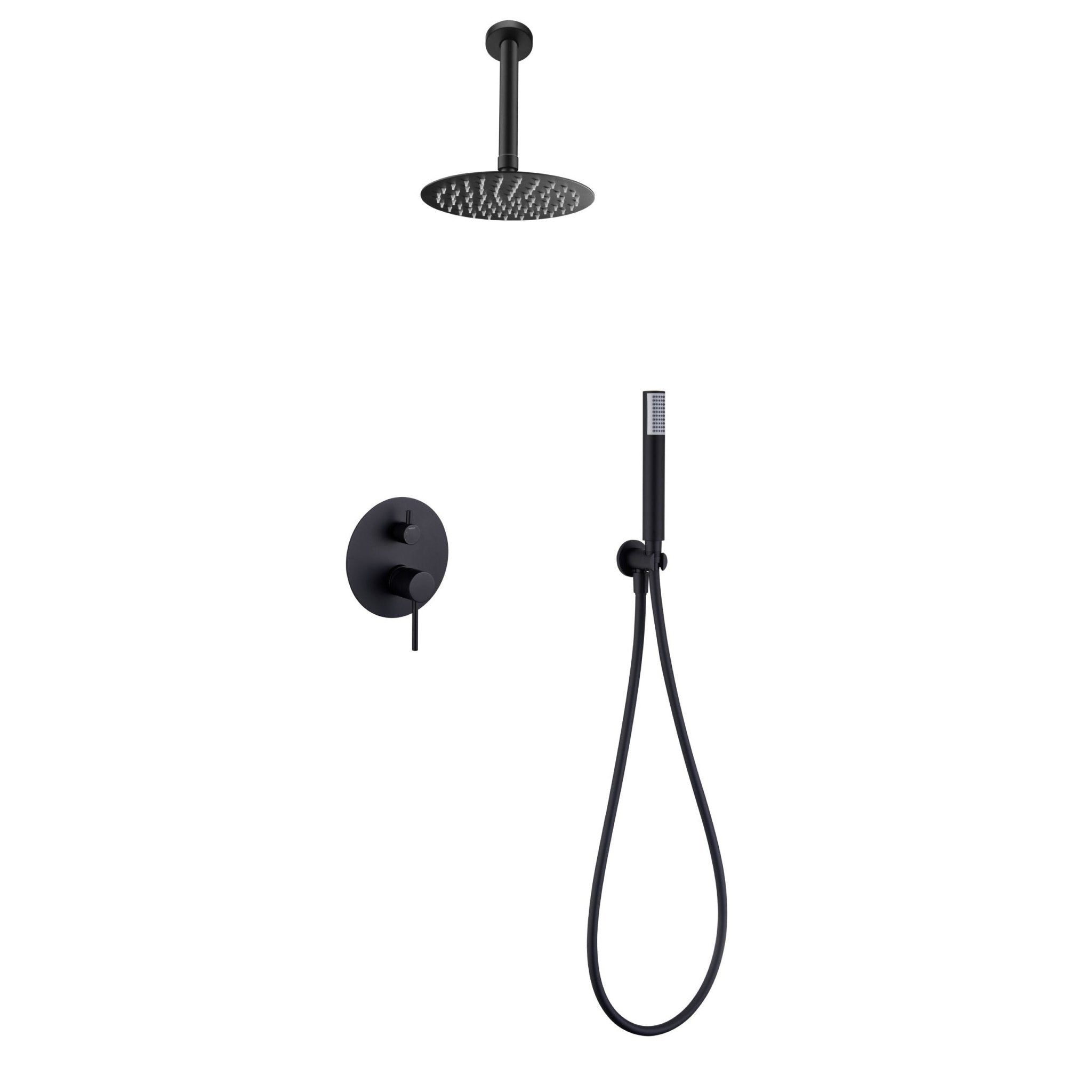 Imex - Conjunto ducha monomando empotrado Tívoli negro mate - BricoandPool