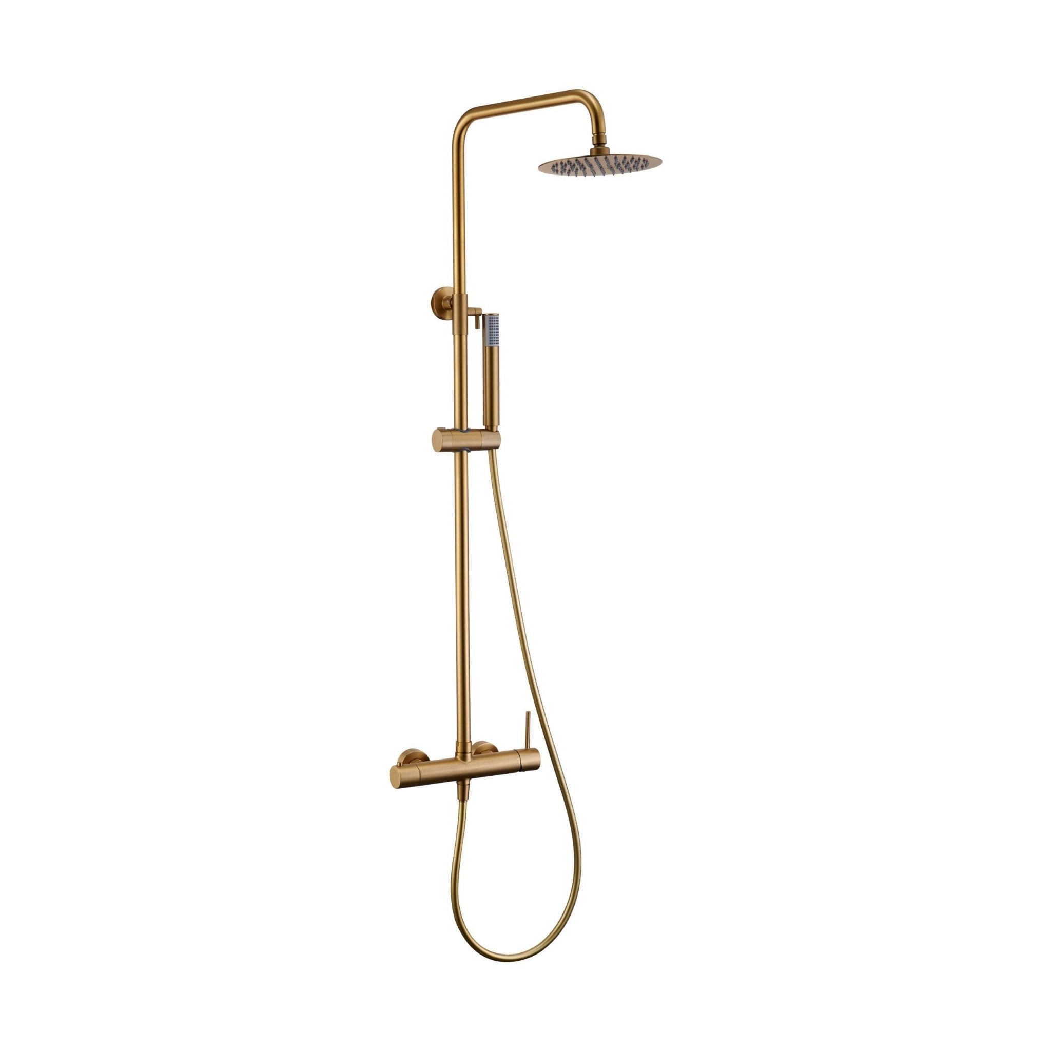 Imex - Conjunto ducha monomando Monza oro cepillado - BricoandPool