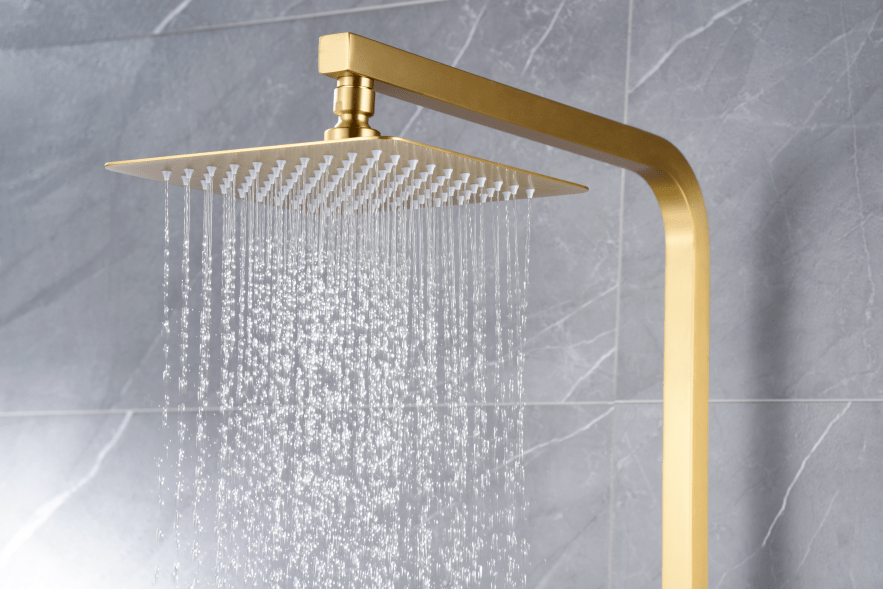 Imex - Conjunto ducha monomando Pisa oro cepillado - BricoandPool
