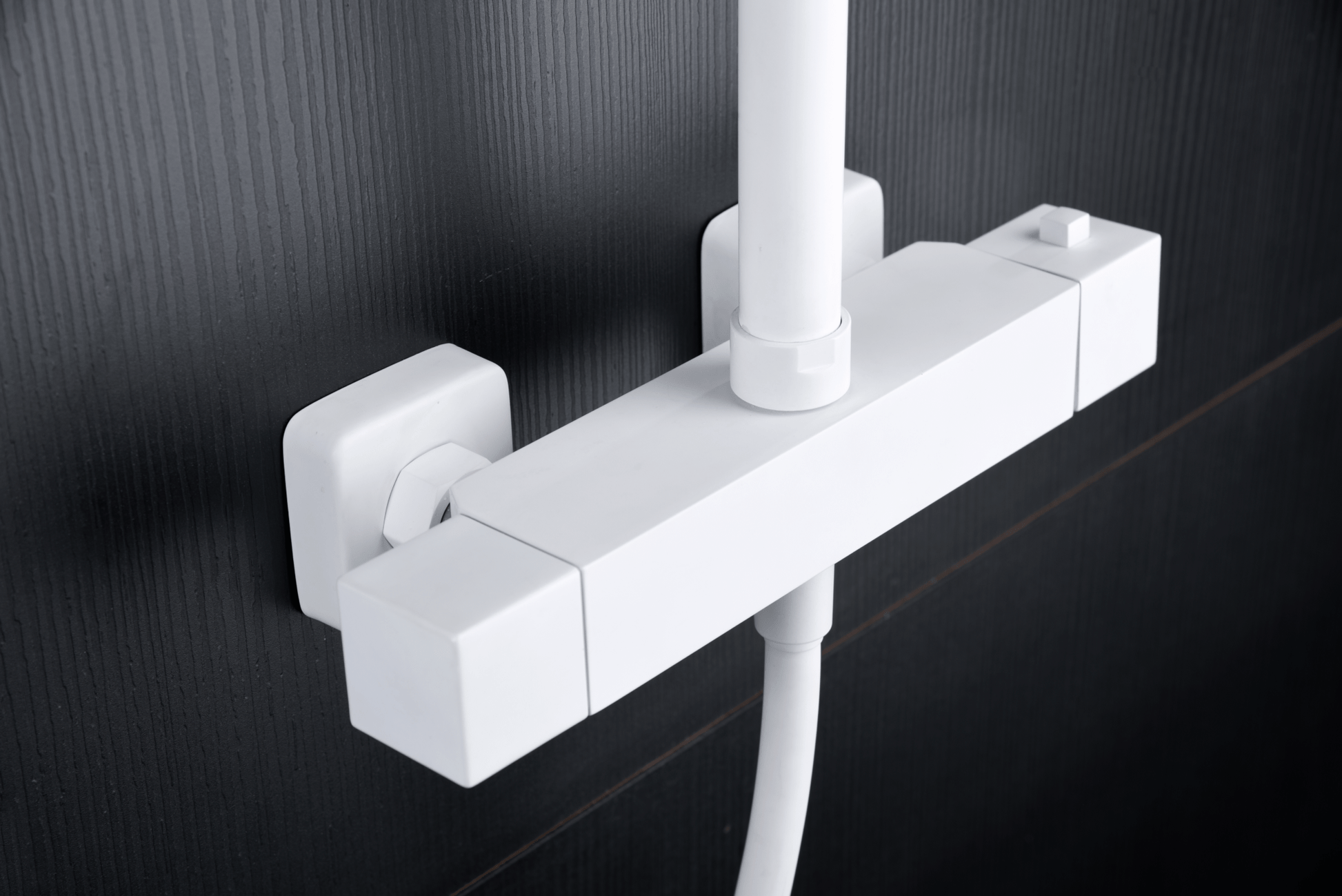 Imex - Conjunto ducha termostático Art blanco mate - BricoandPool