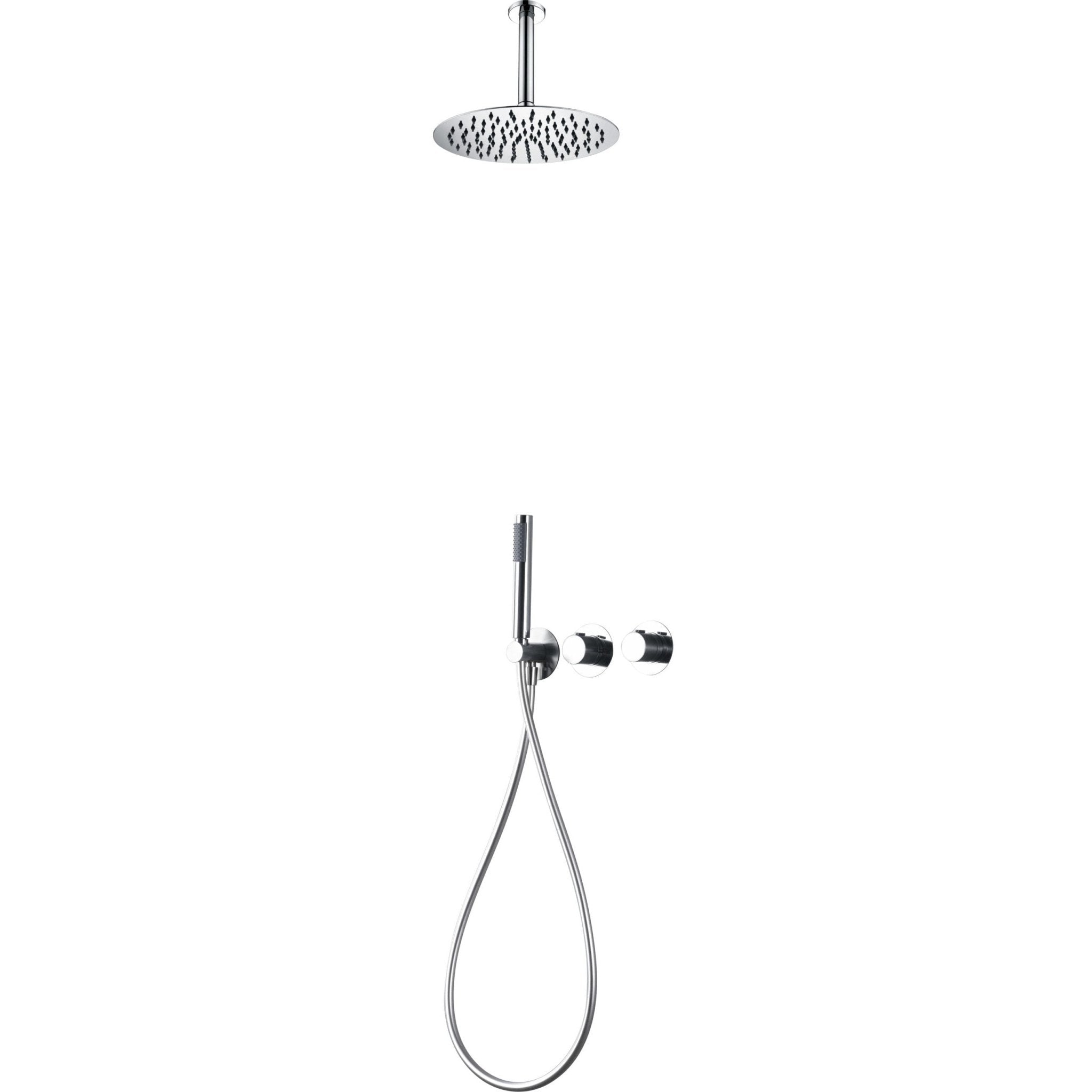 Imex - Conjunto ducha termostático empotrado Breda cromo - BricoandPool