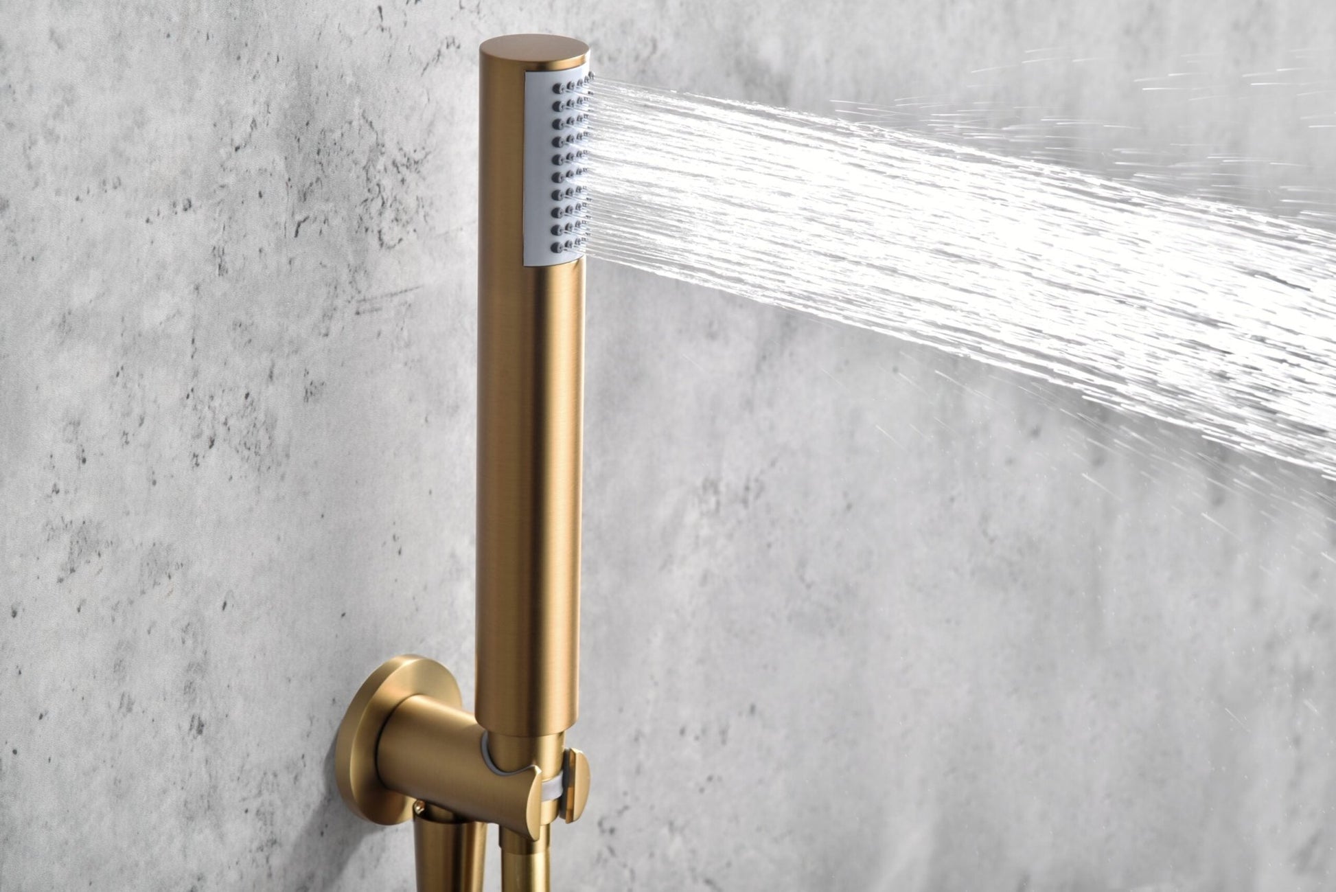 Imex - Conjunto ducha termostatico empotrado Monza oro cepillado - BricoandPool