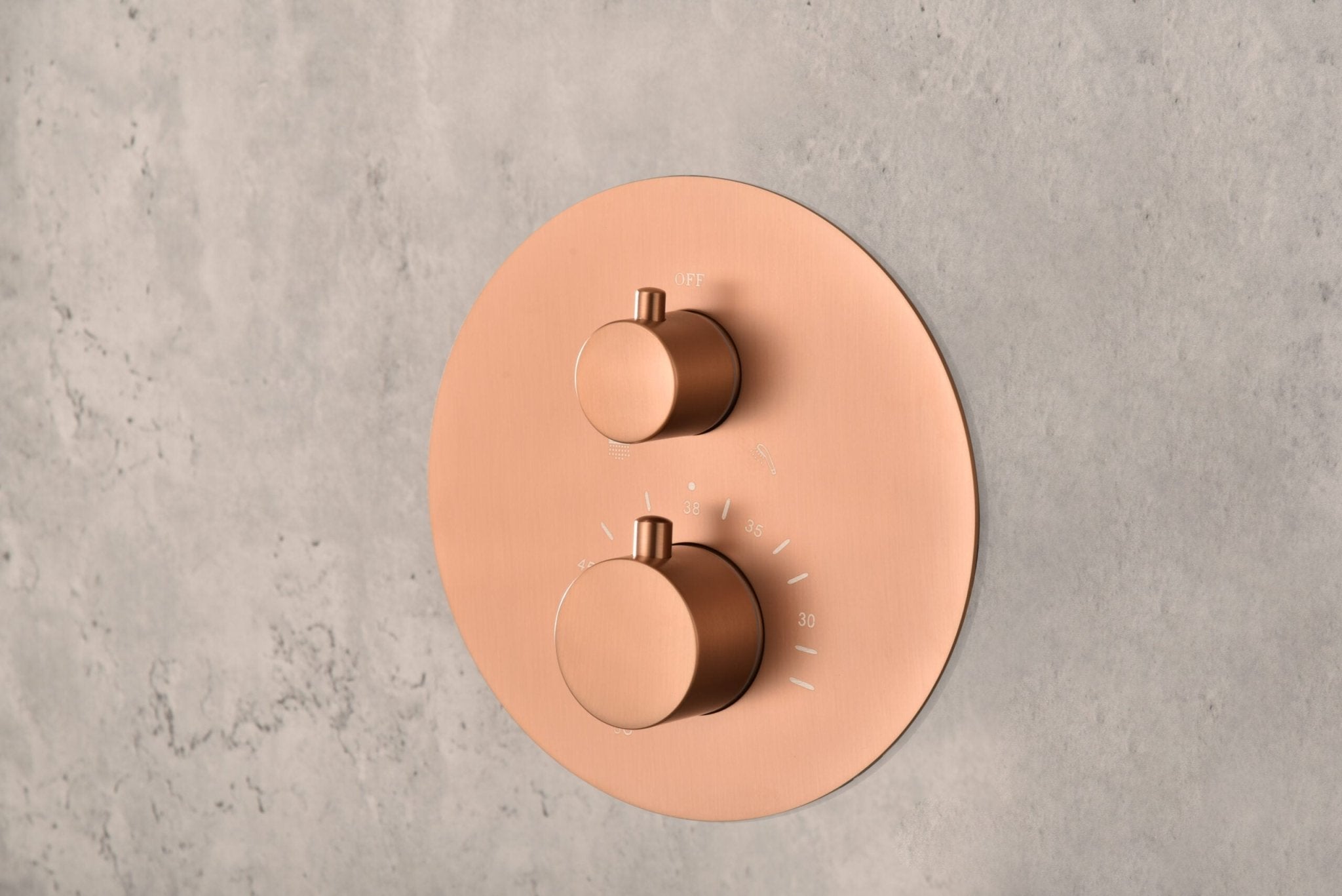 Imex - Conjunto ducha termostatico empotrado Monza oro rosa cepillado - BricoandPool