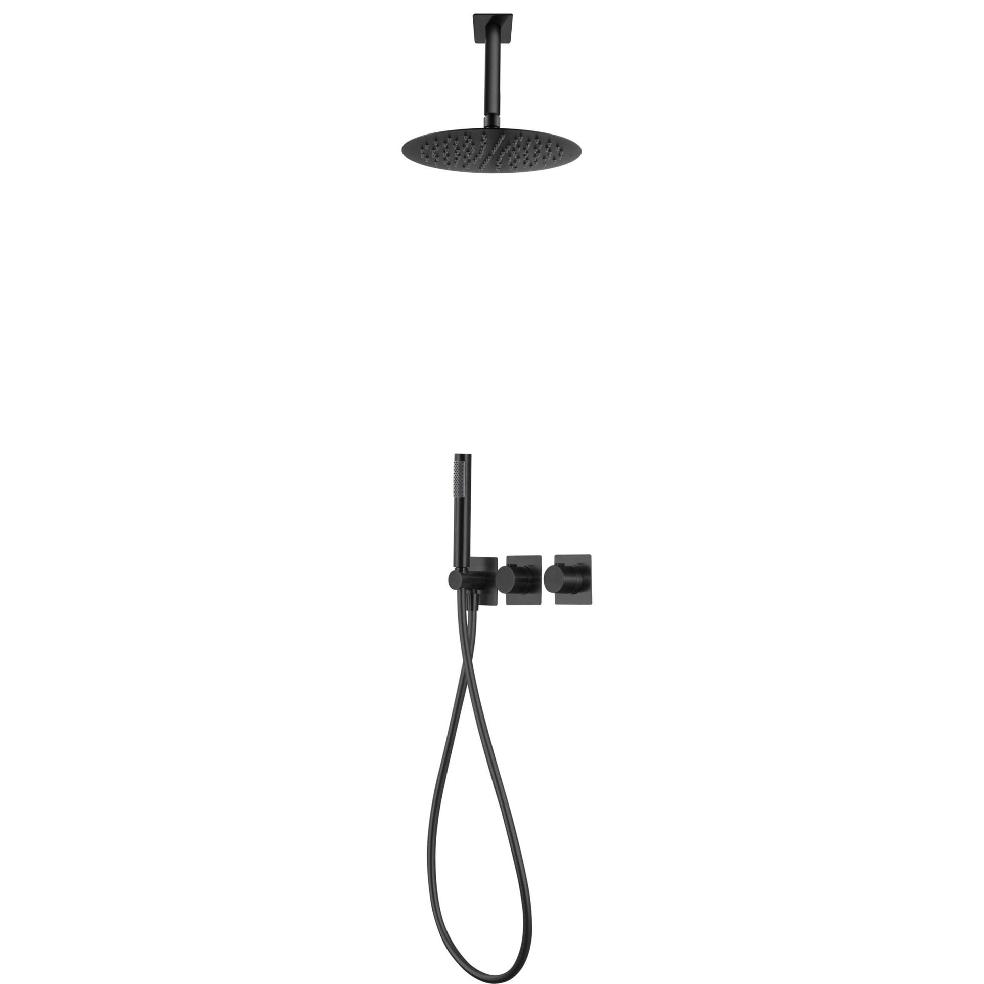 Imex - Conjunto ducha termostatico empotrado Nepal negro - BricoandPool