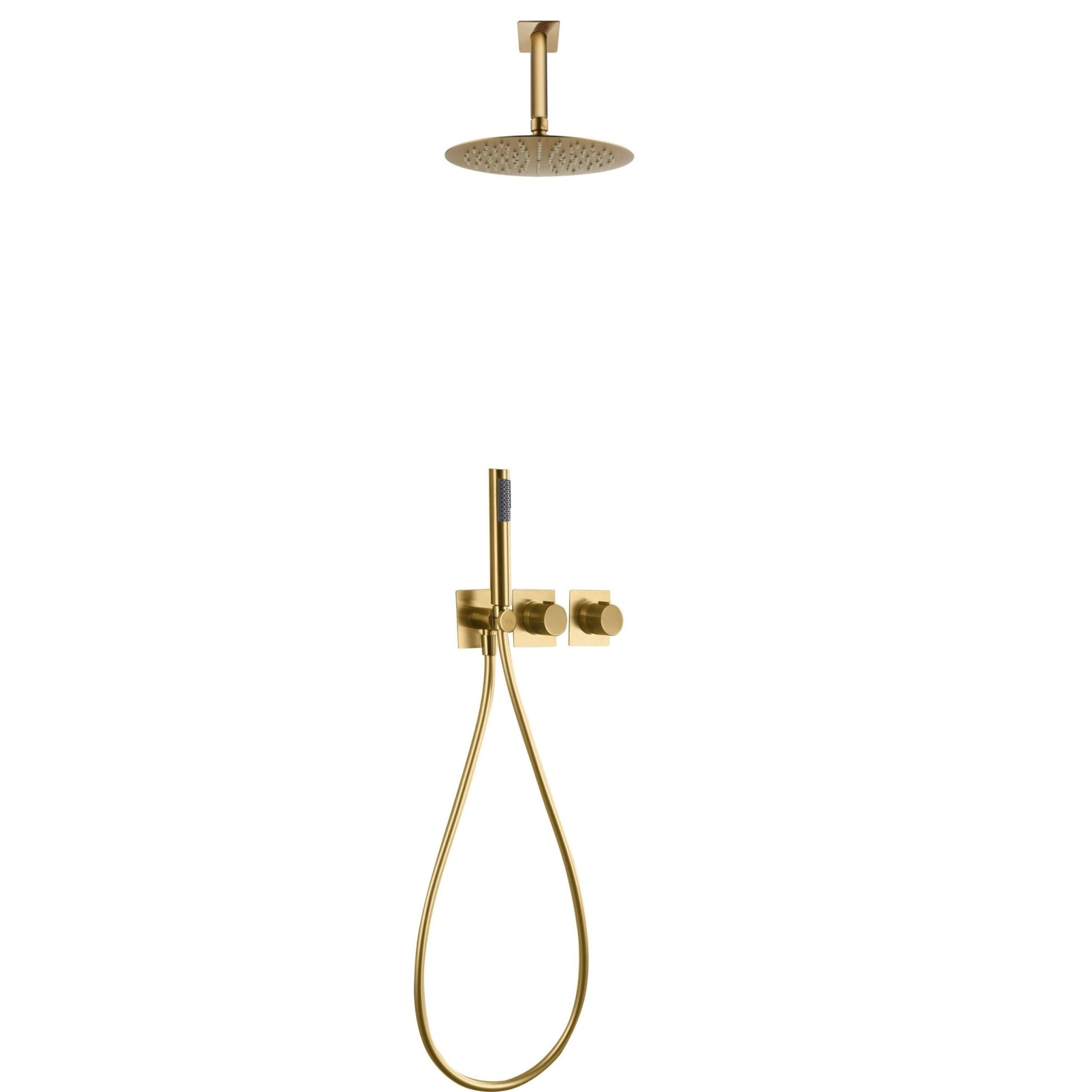 Imex - Conjunto ducha termostatico empotrado Nepal oro ce - BricoandPool