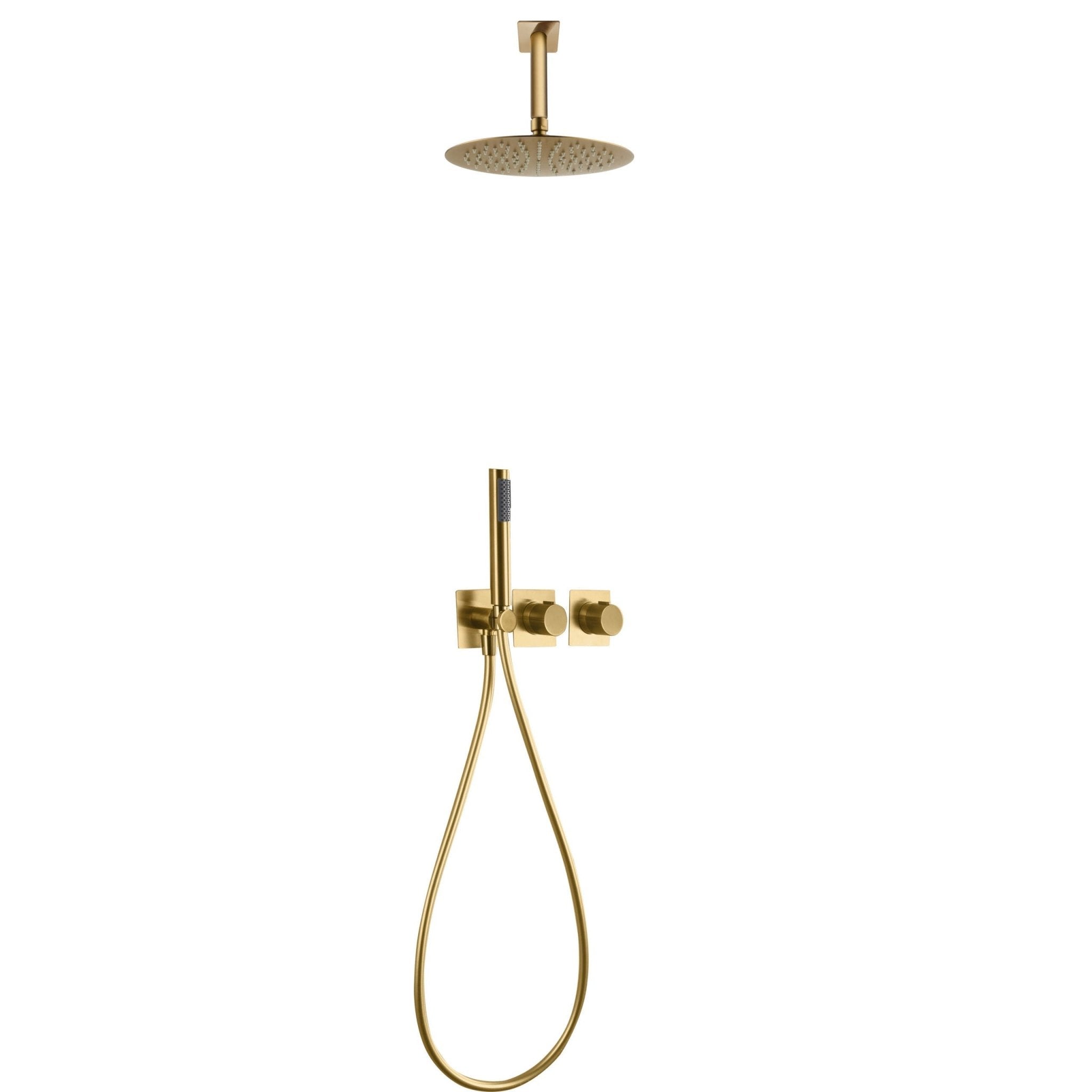 Imex - Conjunto ducha termostatico empotrado Nepal oro ce - BricoandPool