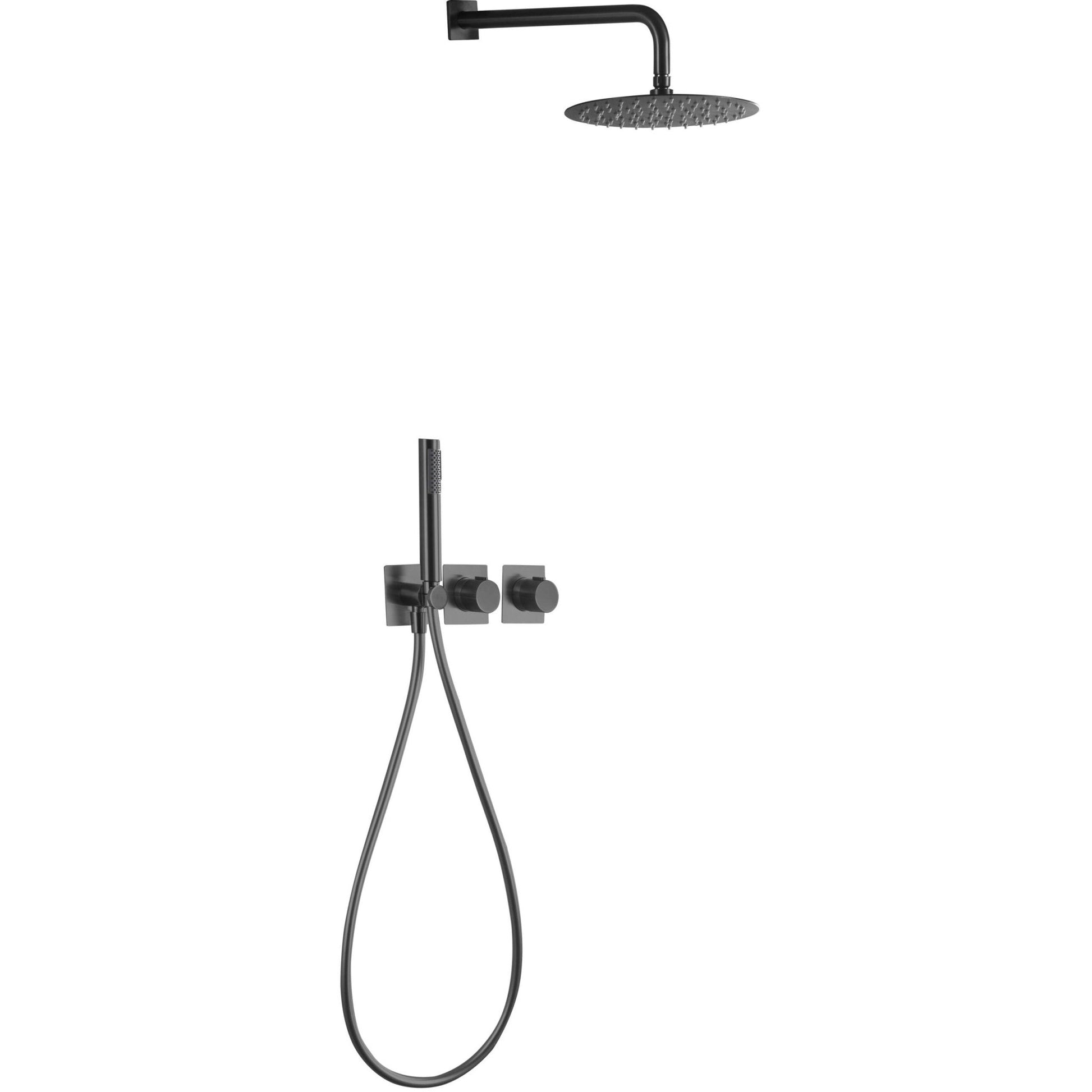 Imex - Conjunto ducha termostático empotrado Tíbet black gun metal - BricoandPool