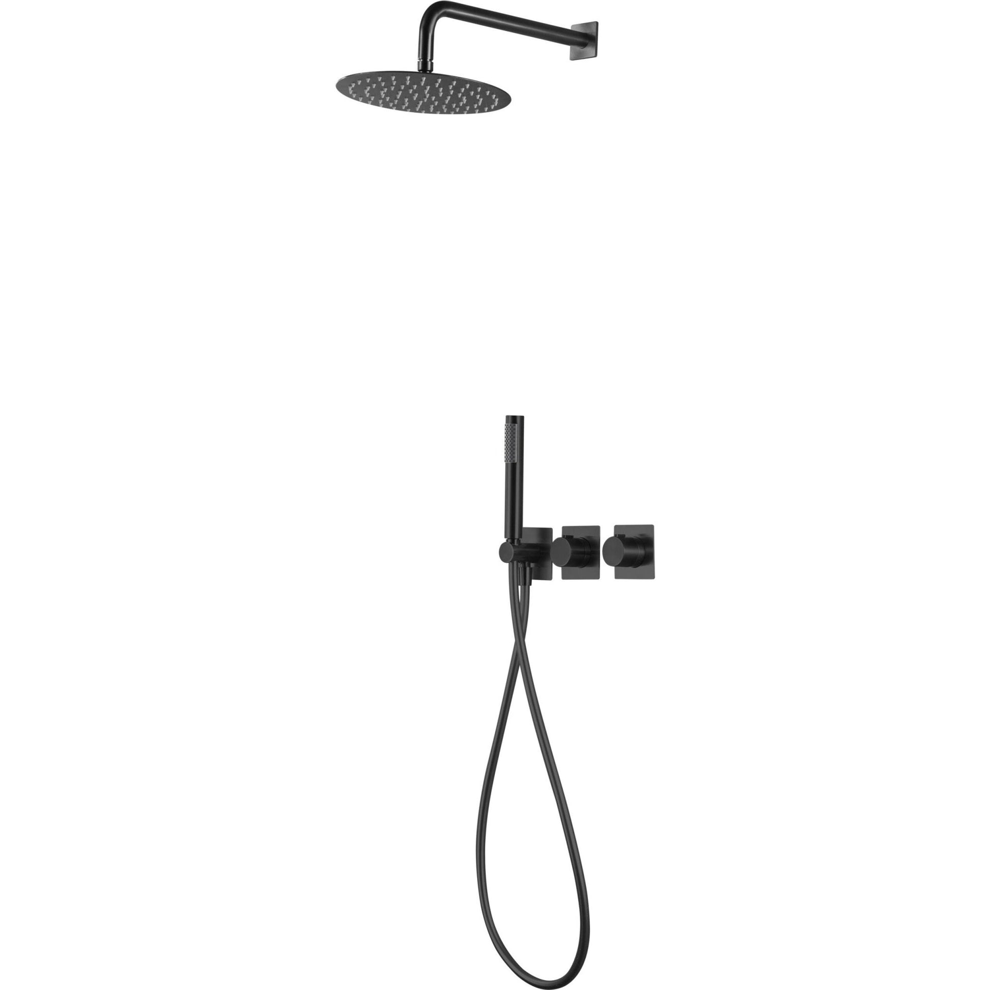 Imex - Conjunto ducha termostático empotrado Tíbet negro mate - BricoandPool