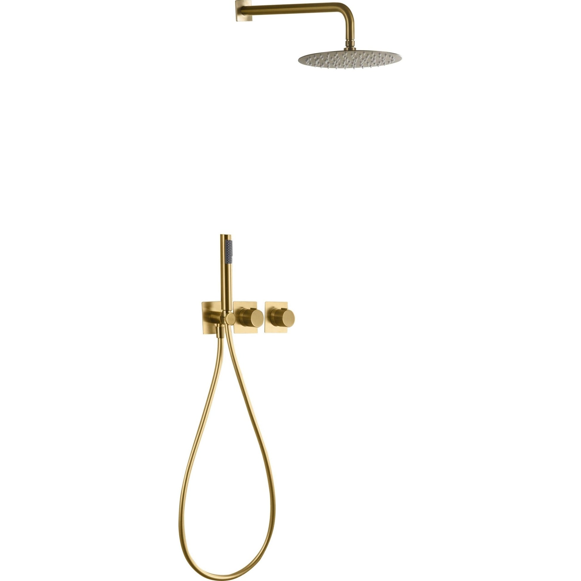 Imex - Conjunto ducha termostático empotrado Tíbet oro cepillado - BricoandPool