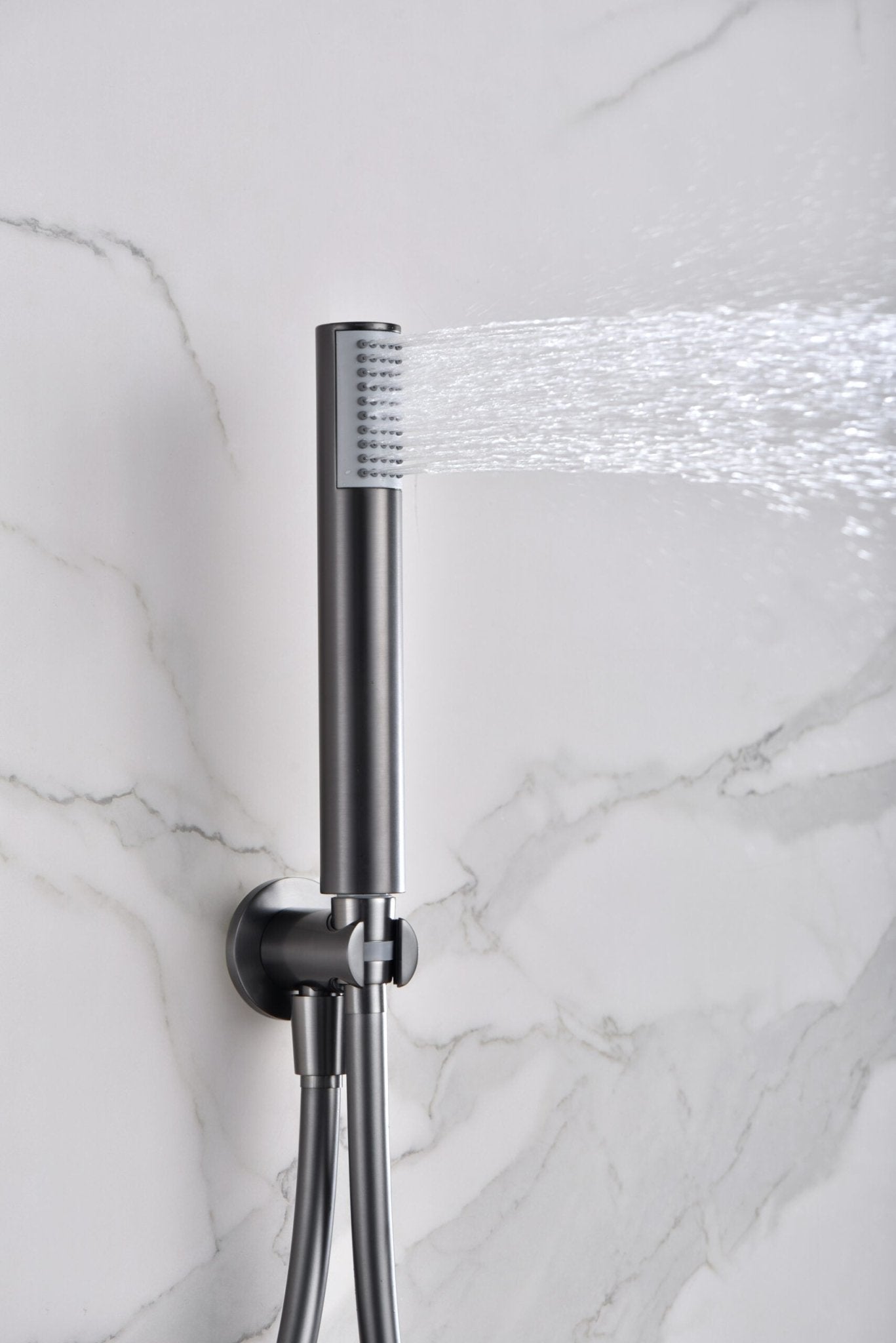Imex - Conjunto ducha termostatico empotrado T’voli black gun metal - BricoandPool
