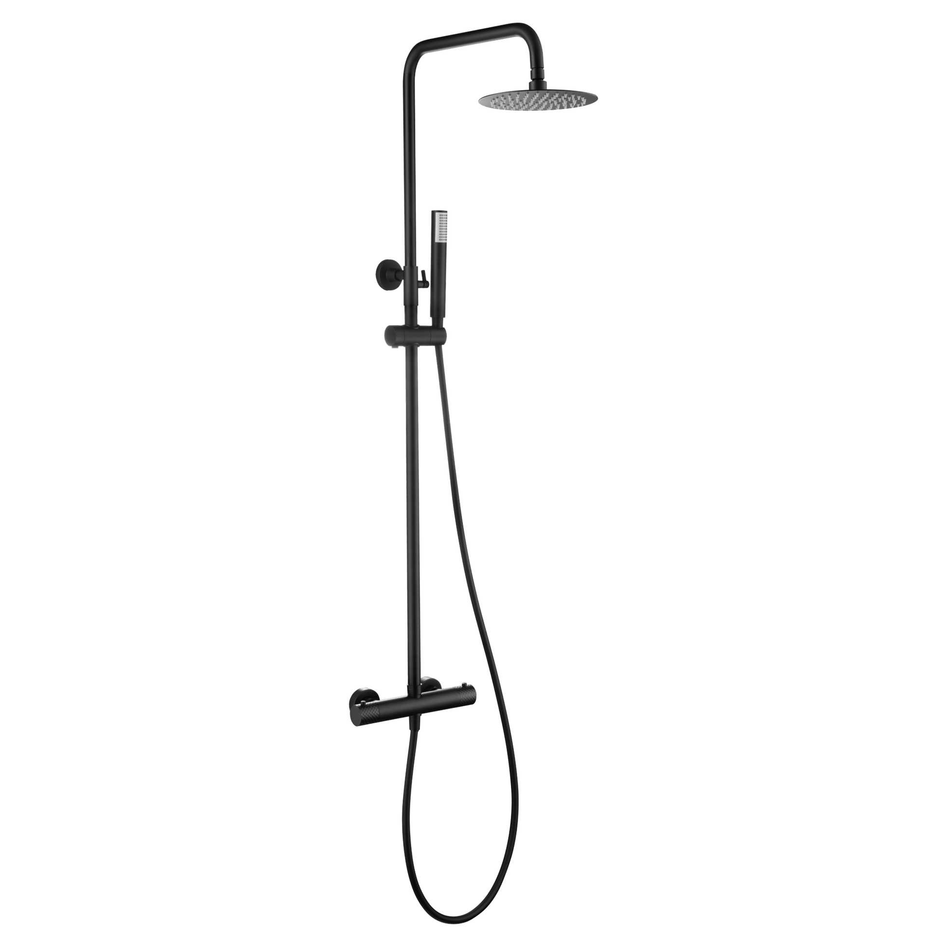 Imex - Conjunto ducha termostático Génova negro mate - BricoandPool