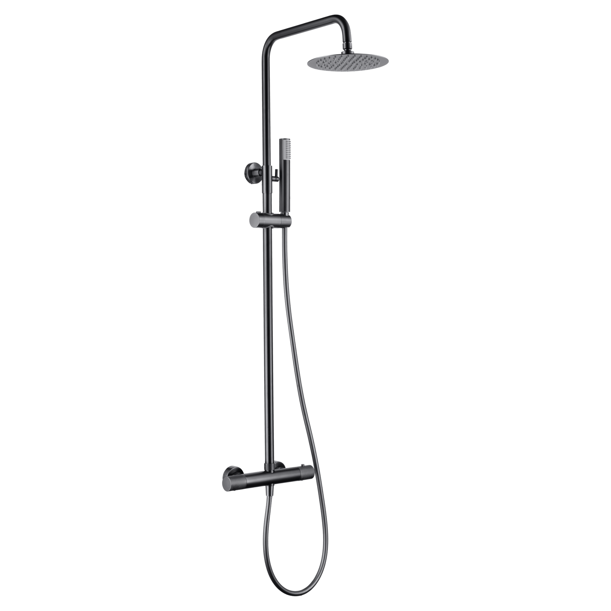 Imex - Conjunto ducha termostático Line black gun metal - BricoandPool