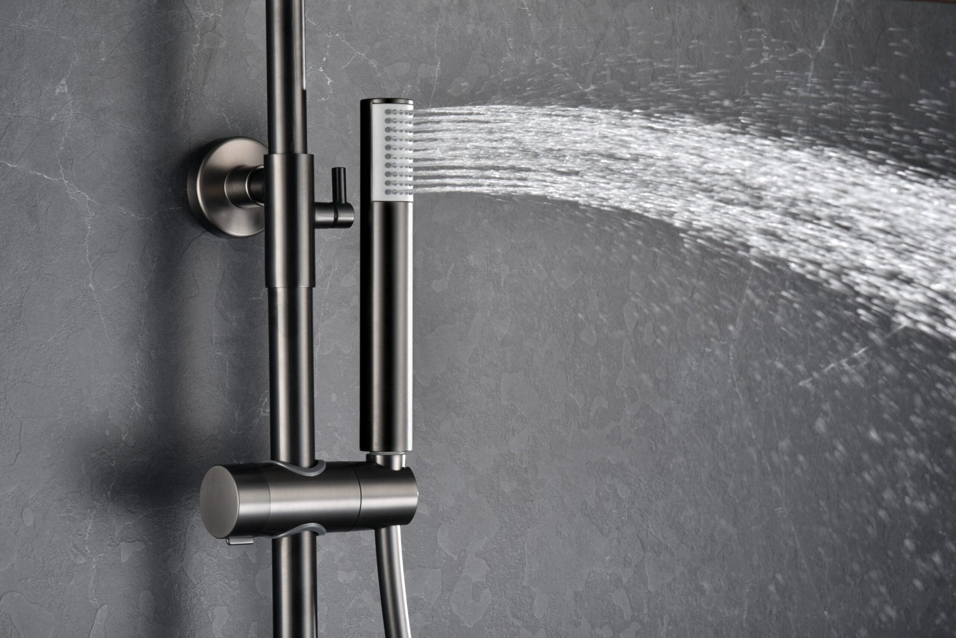 Imex - Conjunto ducha termostatico Monza black gun metal - BricoandPool