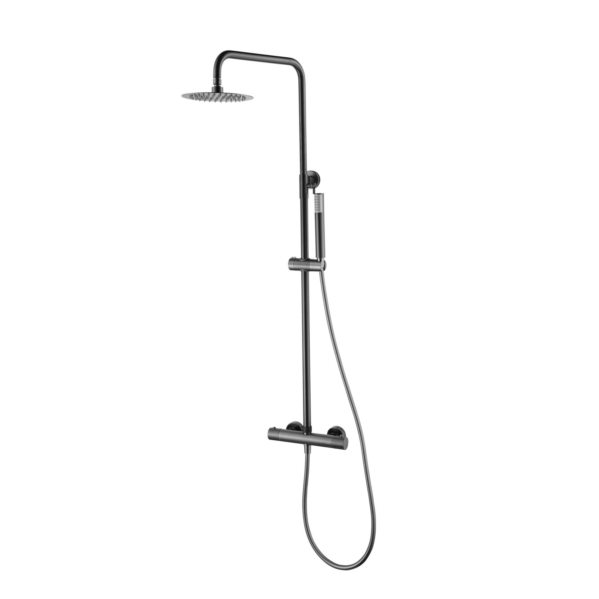 Imex - Conjunto ducha termostatico Monza black gun metal - BricoandPool