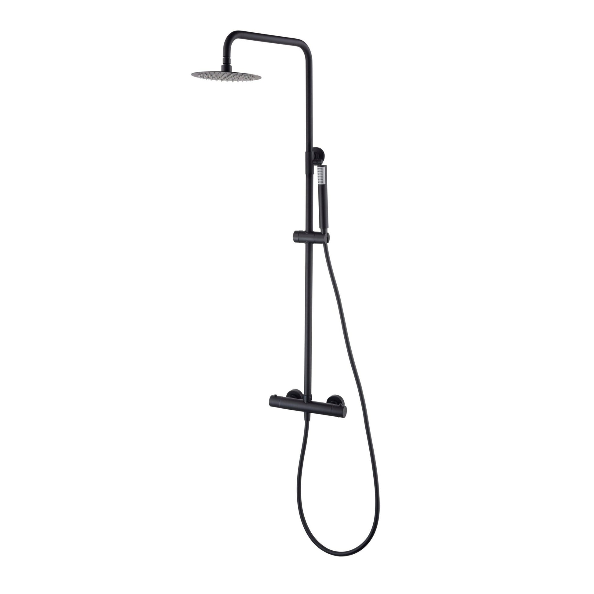 Imex - Conjunto ducha termostatico Monza negro mate - BricoandPool