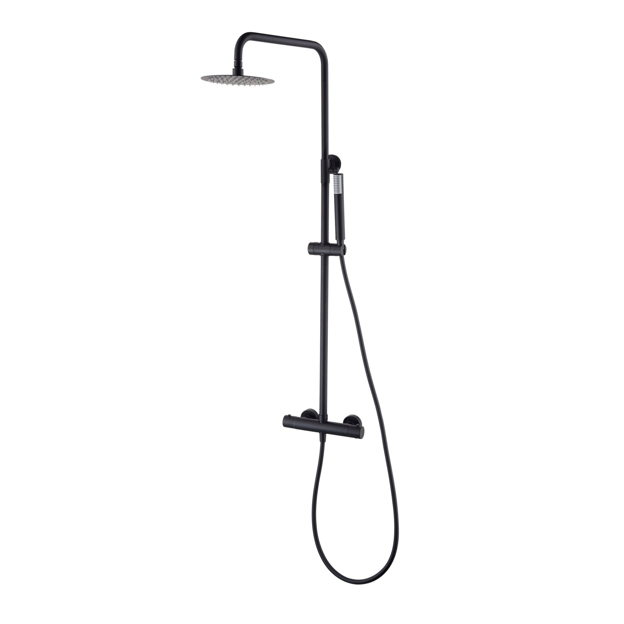 Imex - Conjunto ducha termostatico Monza negro mate - BricoandPool