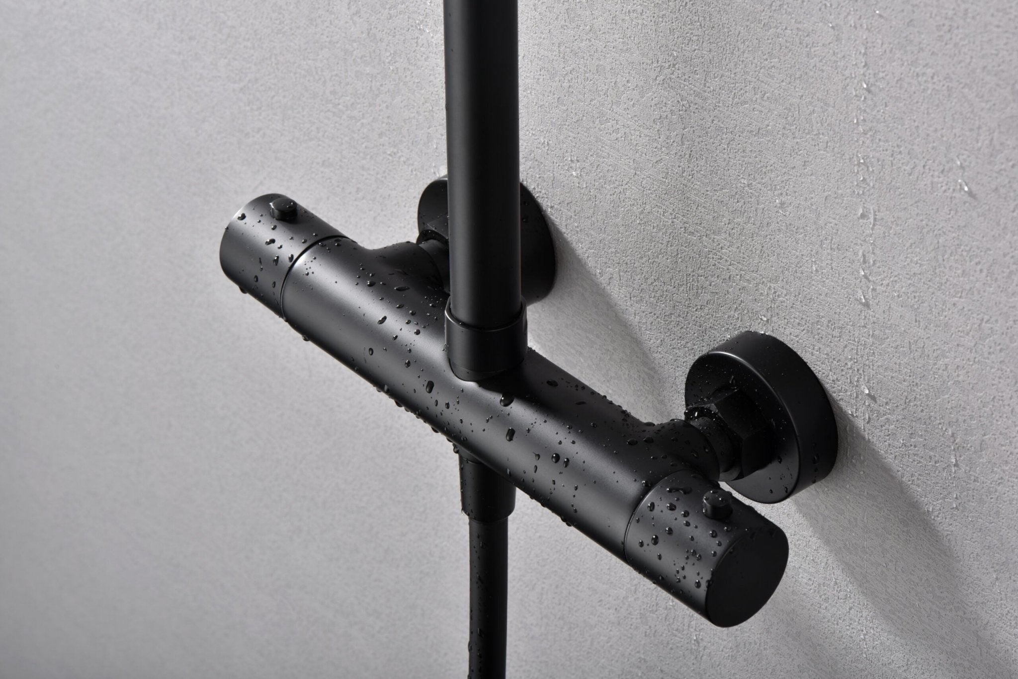 Imex - Conjunto ducha termostatico Monza negro mate - BricoandPool