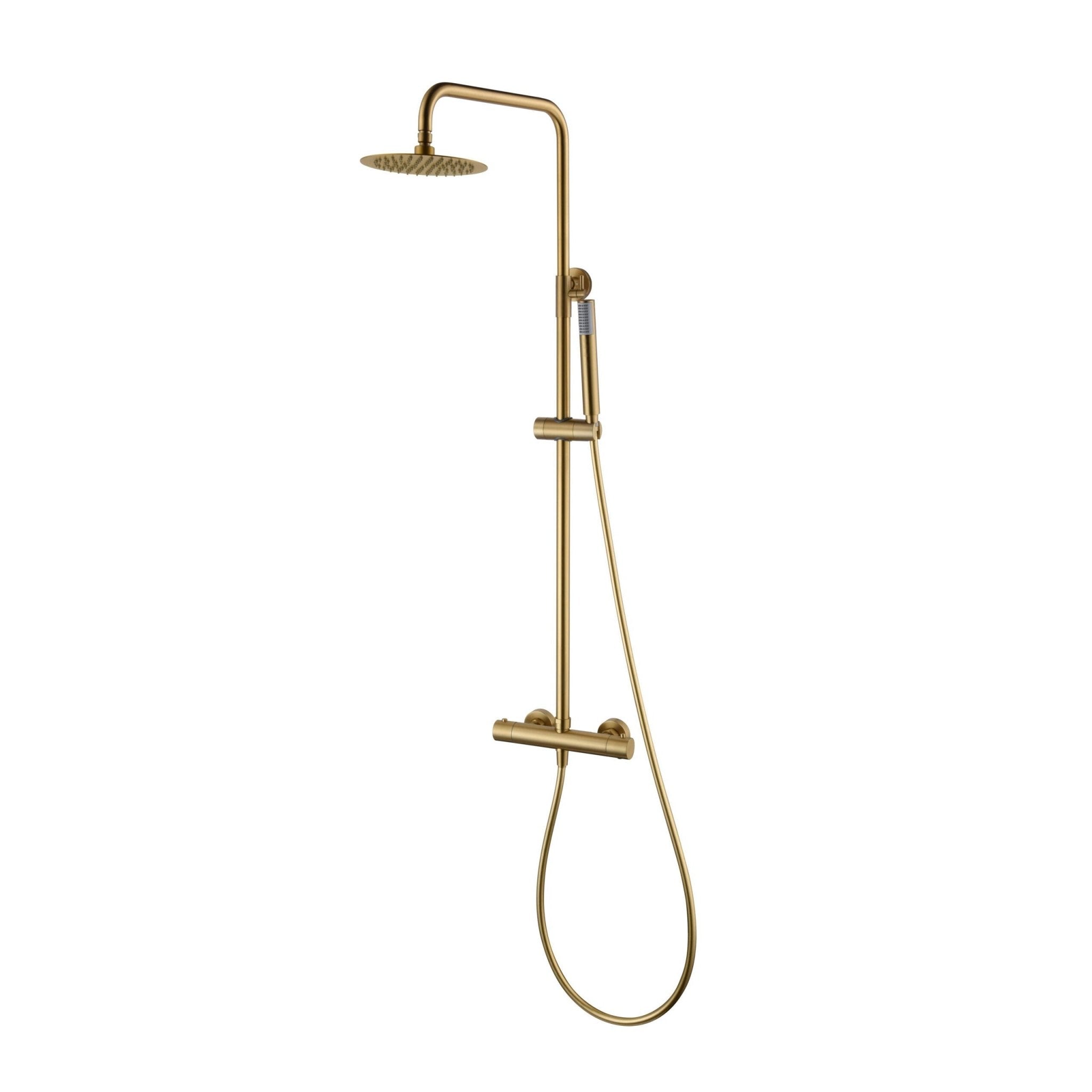 Imex - Conjunto ducha termostatico Monza oro cepillado - BricoandPool