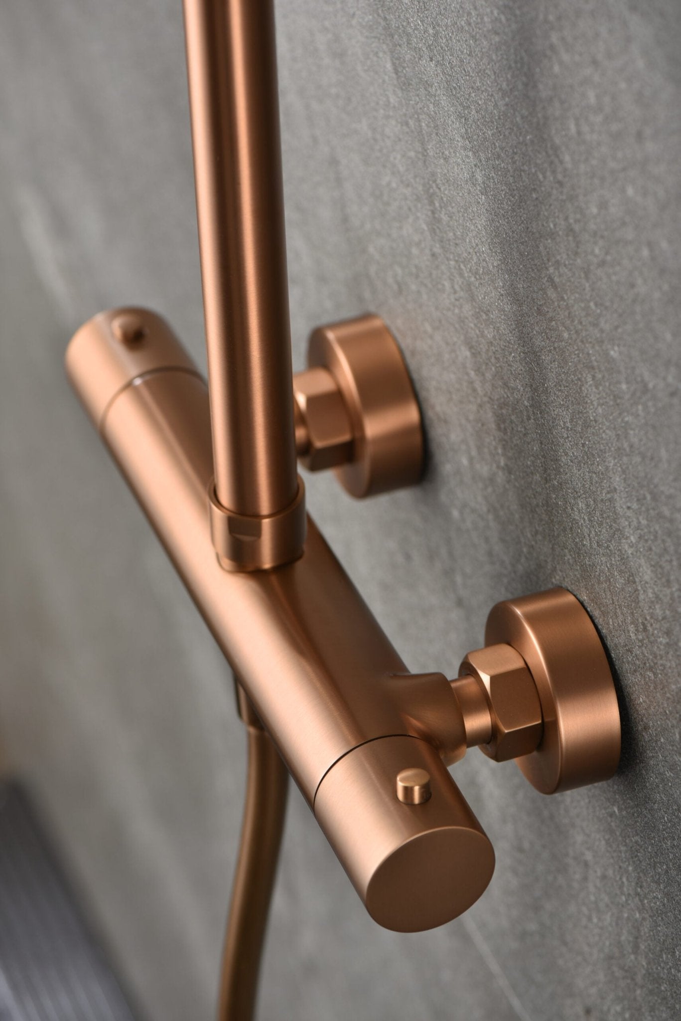 Imex - Conjunto ducha termostatico Monza oro rosa cepillado - BricoandPool