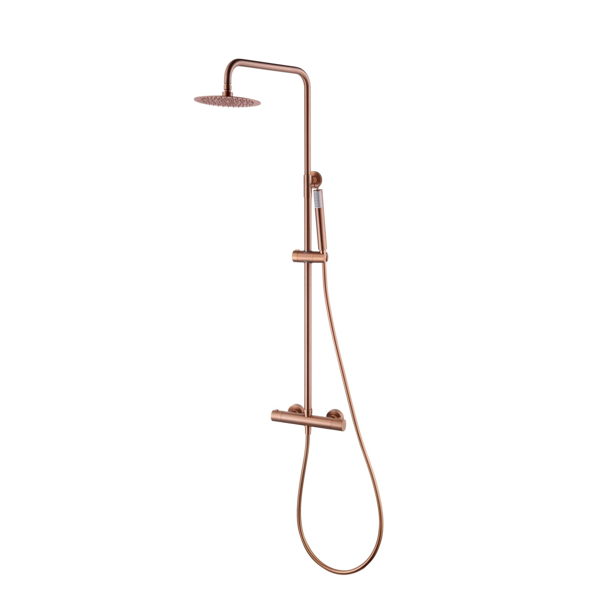 Imex - Conjunto ducha termostatico Monza oro rosa cepillado - BricoandPool