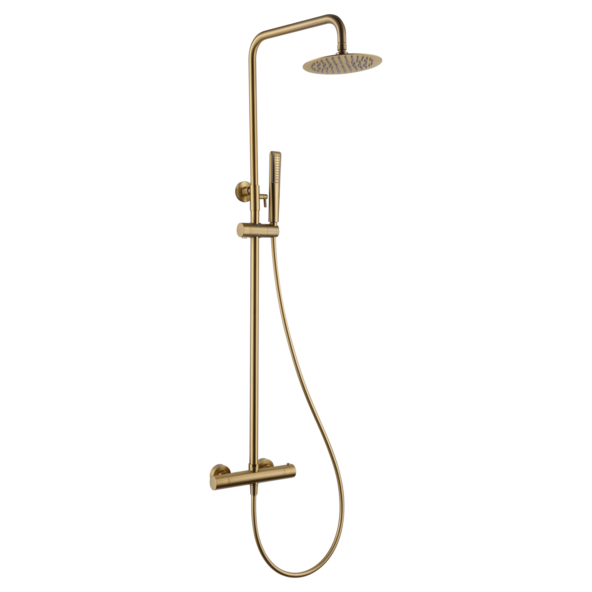 Imex - Conjunto ducha termostático Nápoles oro cepillado - BricoandPool