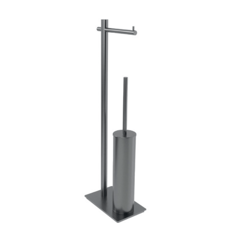 Imex - Escobillero con portarrollos Practic black gun metal - BricoandPool