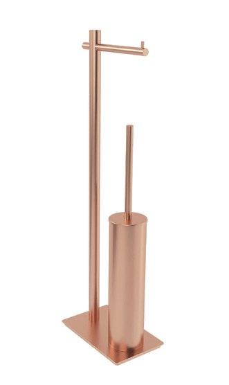 Imex - Escobillero con portarrollos Practic oro rosa cepillado - BricoandPool