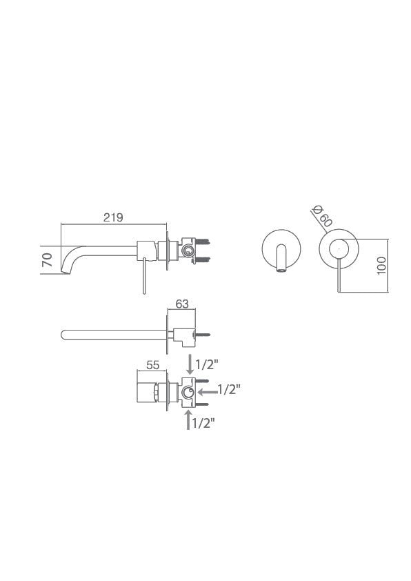 Imex – Etna grifo monomando de lavabo empotrado blanco mate - BricoandPool