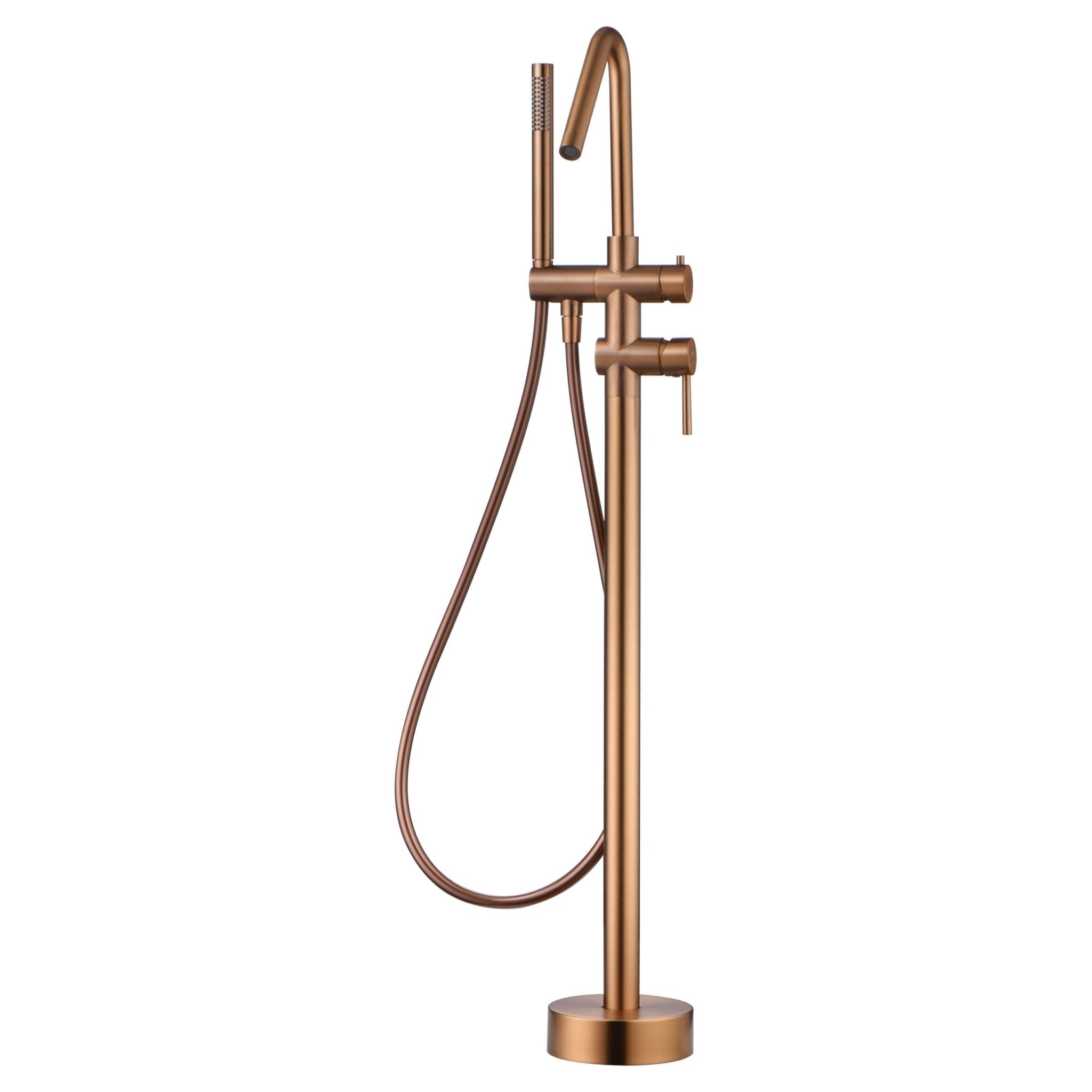 Imex - Grifería monomando exenta de bañera Córcega oro rosa cepillado - BricoandPool