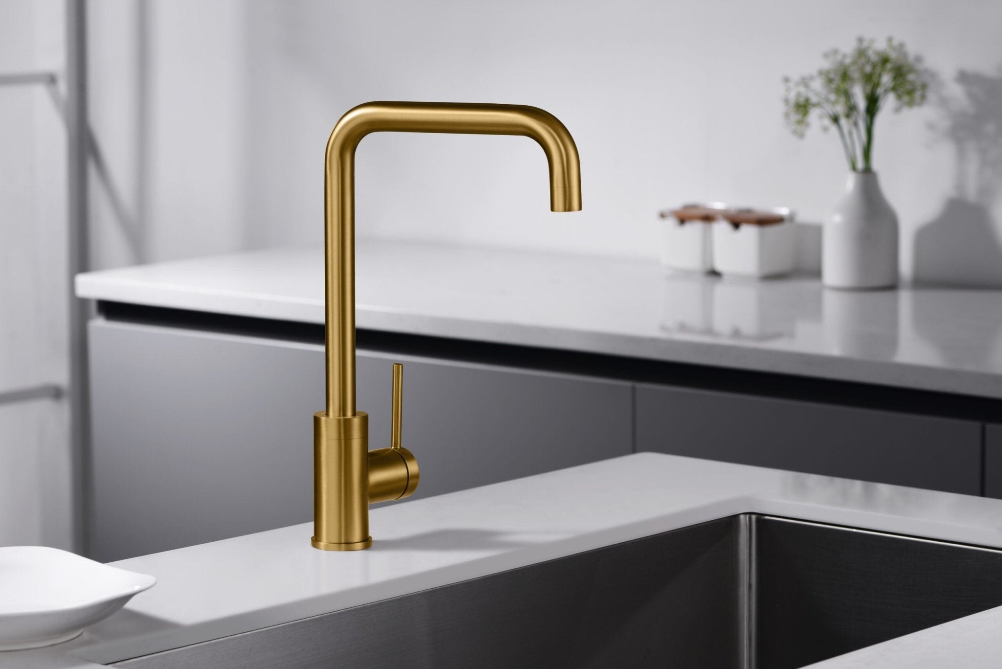 Imex - Grifo de cocina LOIRA oro cepillado - BricoandPool