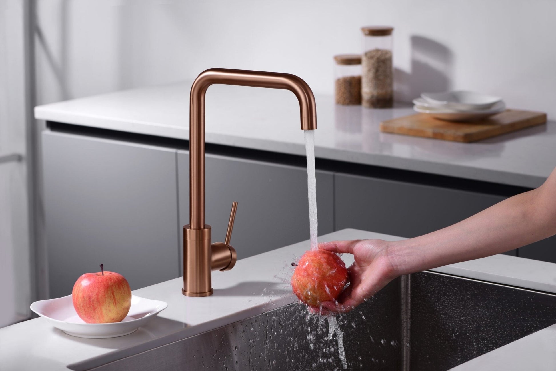 Imex - Grifo de cocina LOIRA oro rosa cepillado - BricoandPool