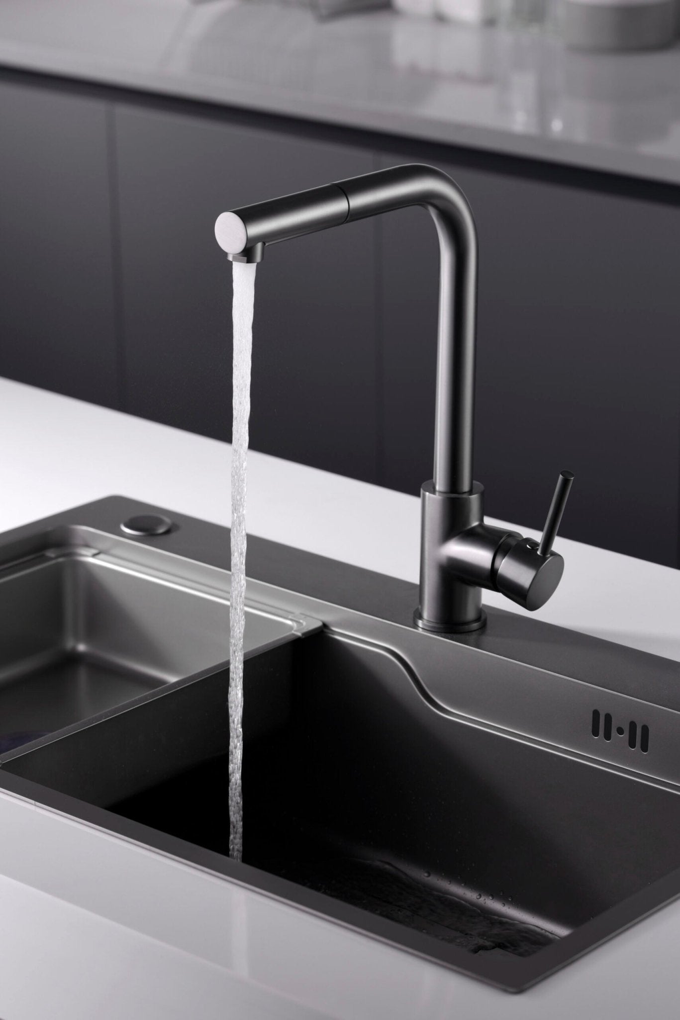 Imex - Grifo de cocina MALTA black gun metal - BricoandPool