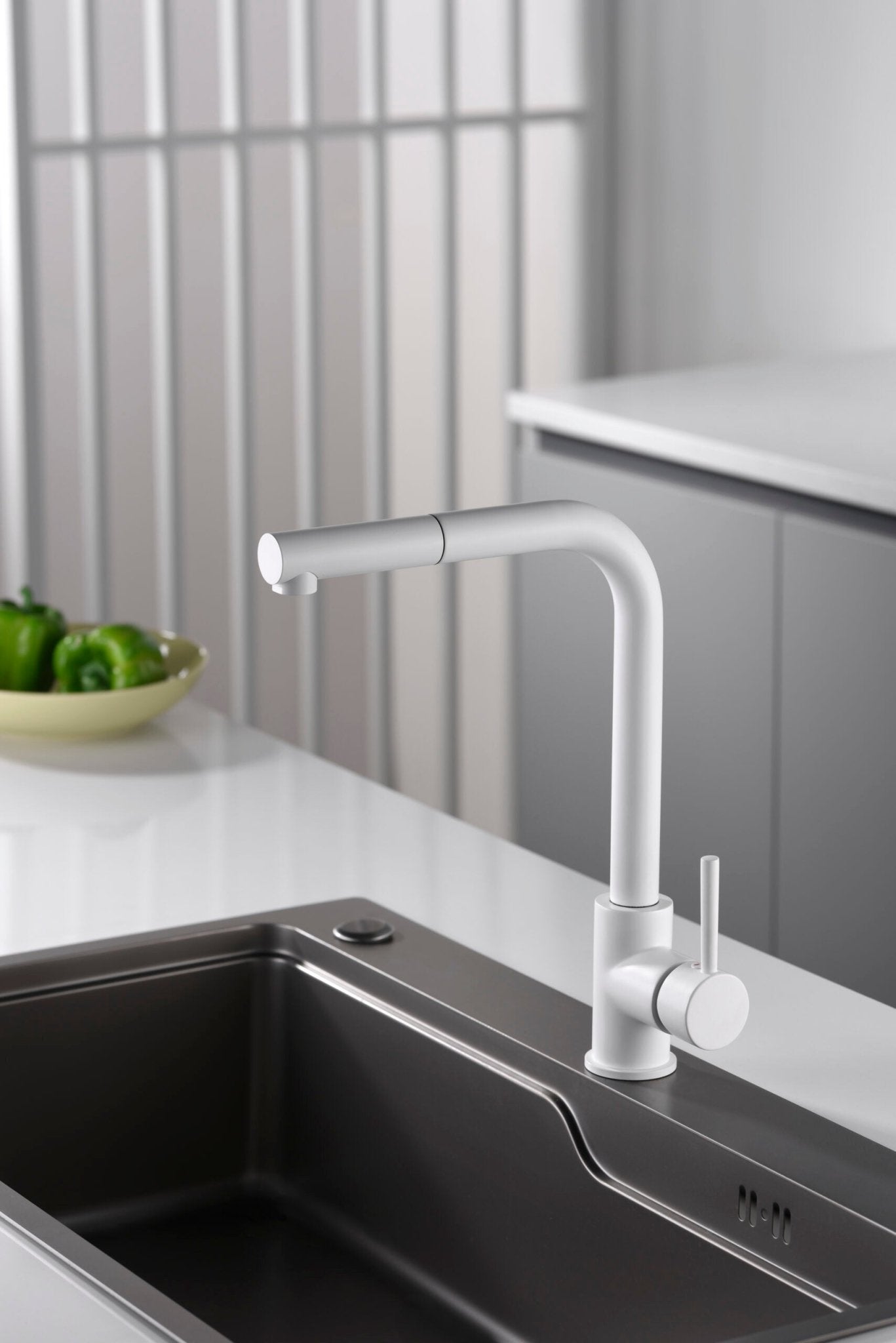 Imex - Grifo de cocina MALTA blanco mate - BricoandPool