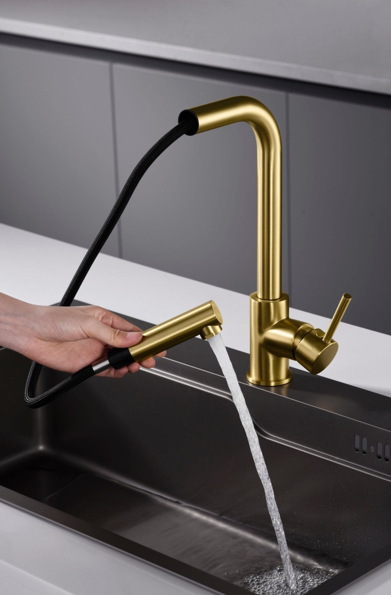 Imex - Grifo de cocina MALTA oro cepillado - BricoandPool