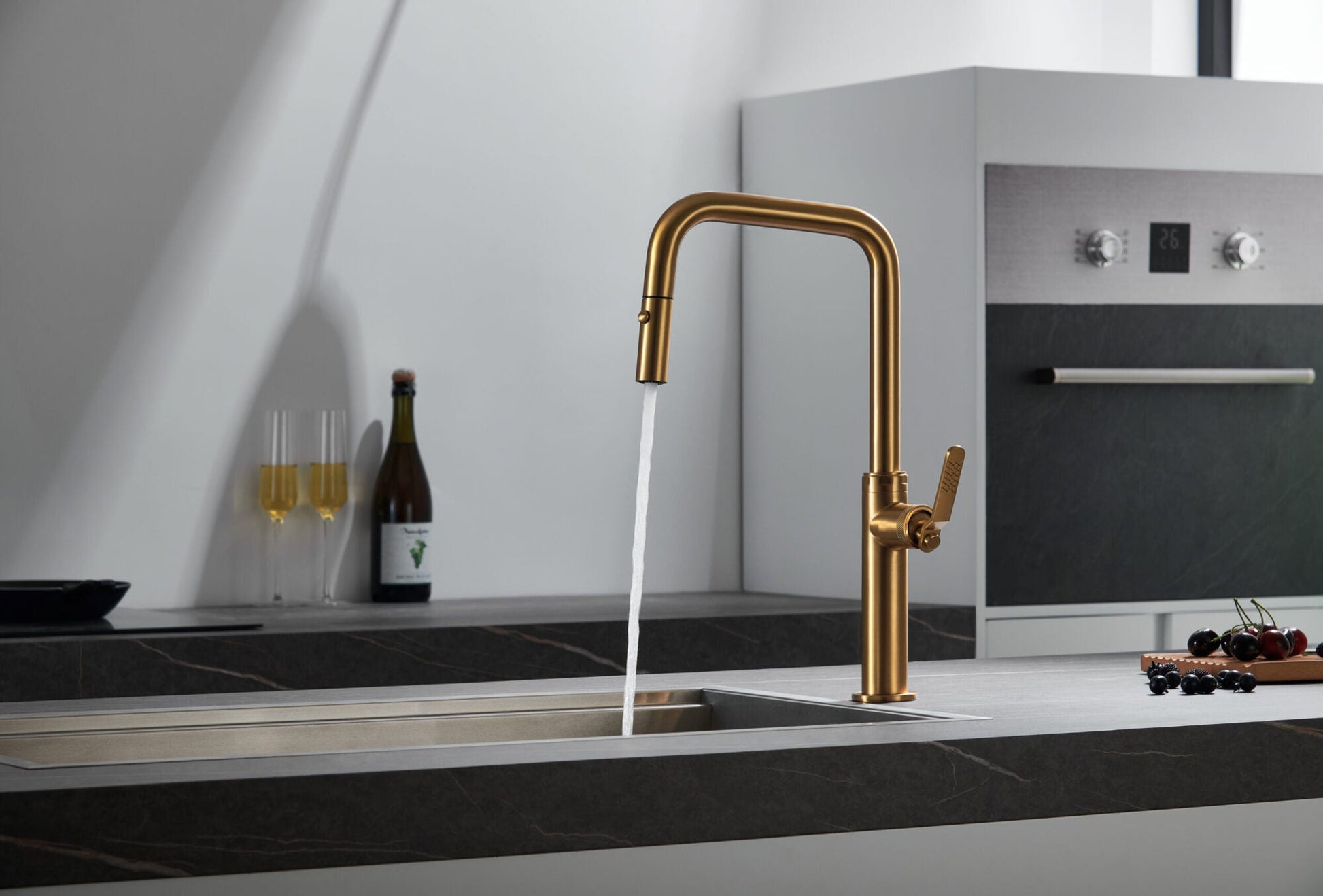 Imex - Grifo de cocina NIZA oro cepillado - BricoandPool