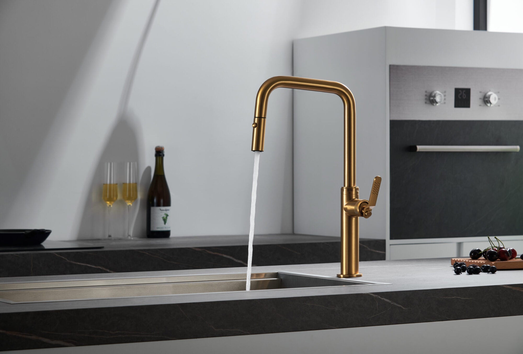 Imex - Grifo de cocina NIZA oro cepillado - BricoandPool