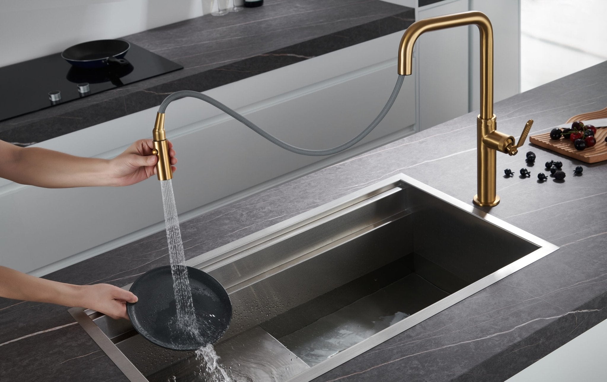 Imex - Grifo de cocina NIZA oro cepillado - BricoandPool