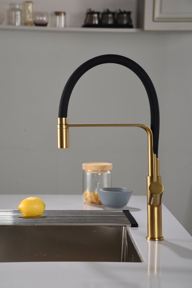 Imex - Grifo de cocina SENA oro cepillado - BricoandPool