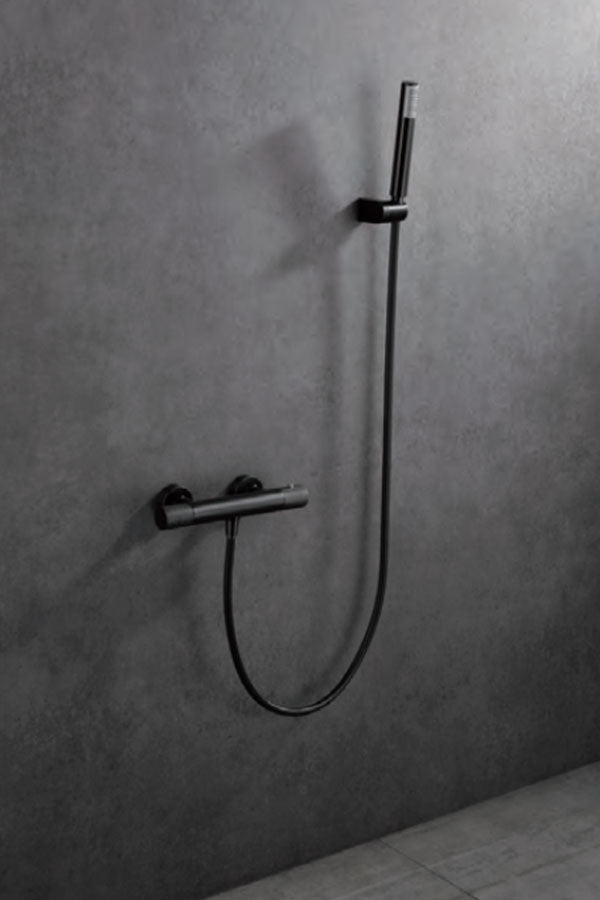 Imex - Grifo de ducha termostático Line black gum metal - BricoandPool